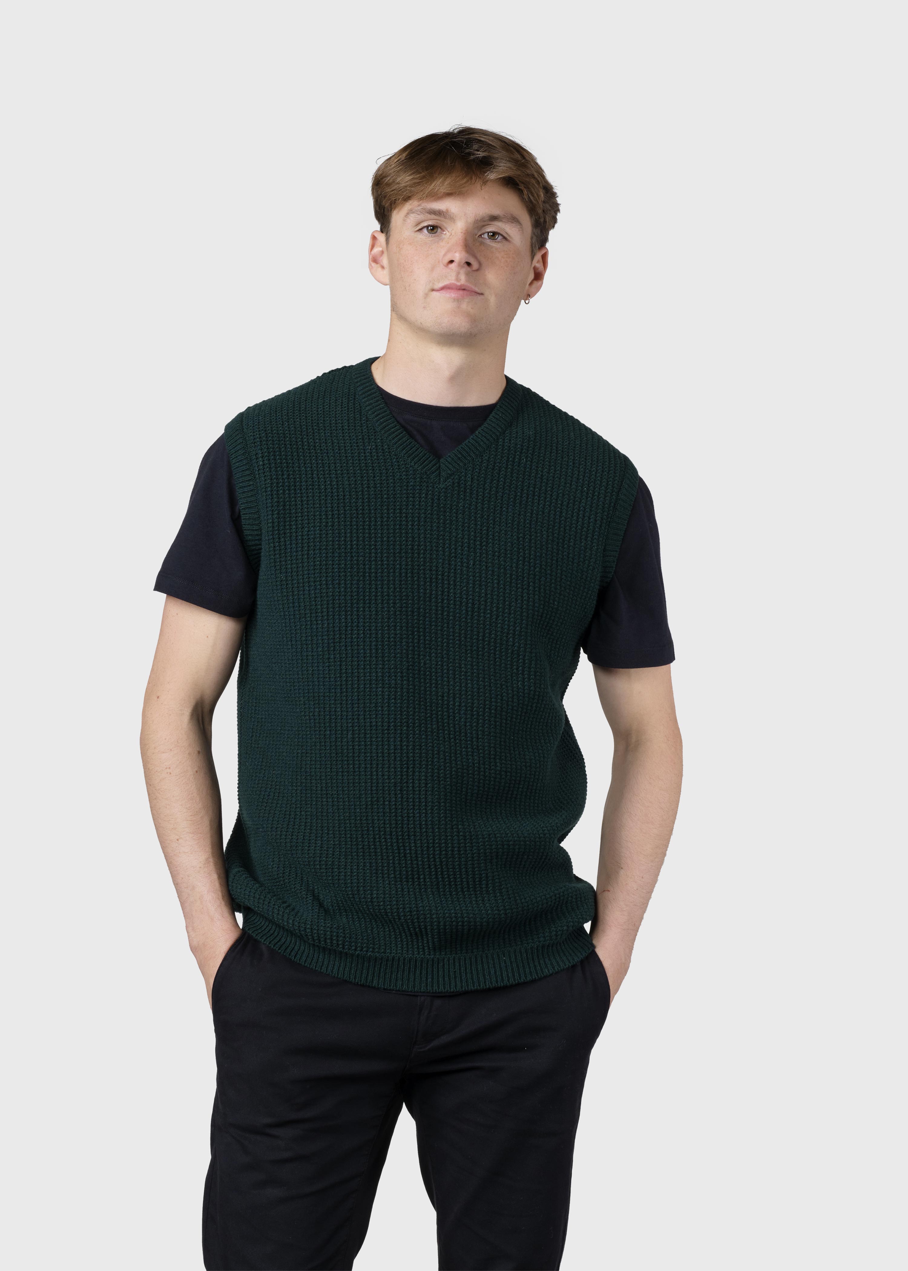 Folke Knit Vest - Moss Green