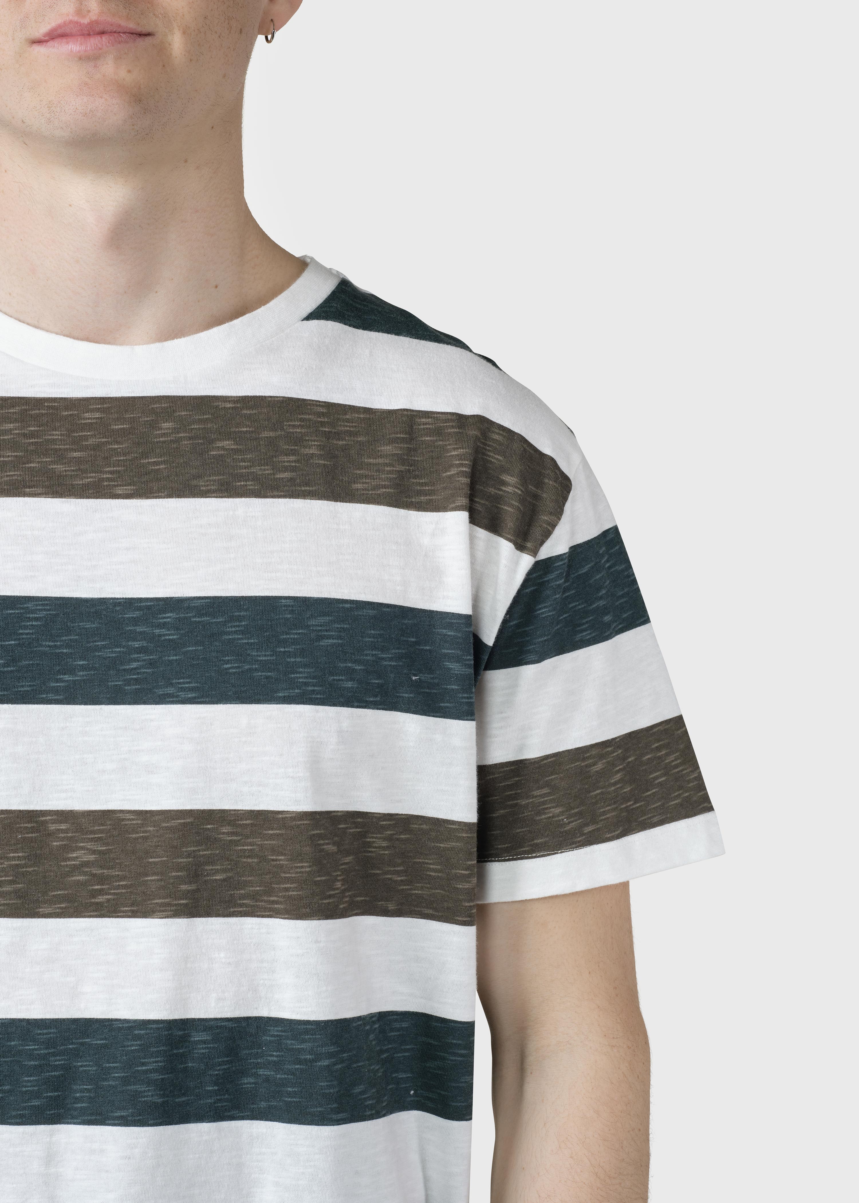 George Tee - Olive/moss Green Stripes
