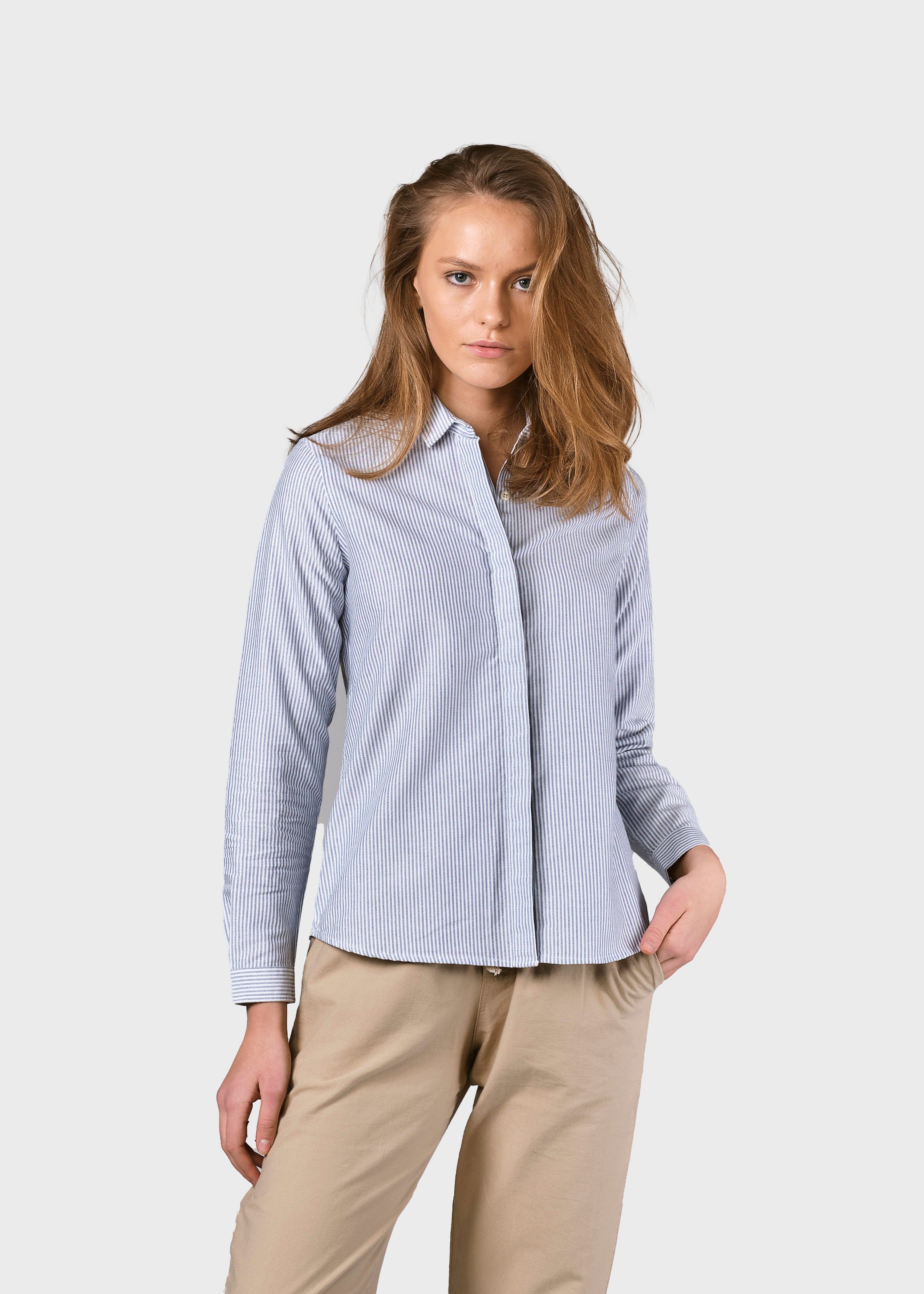 Julie Striped Shirt - White/navy