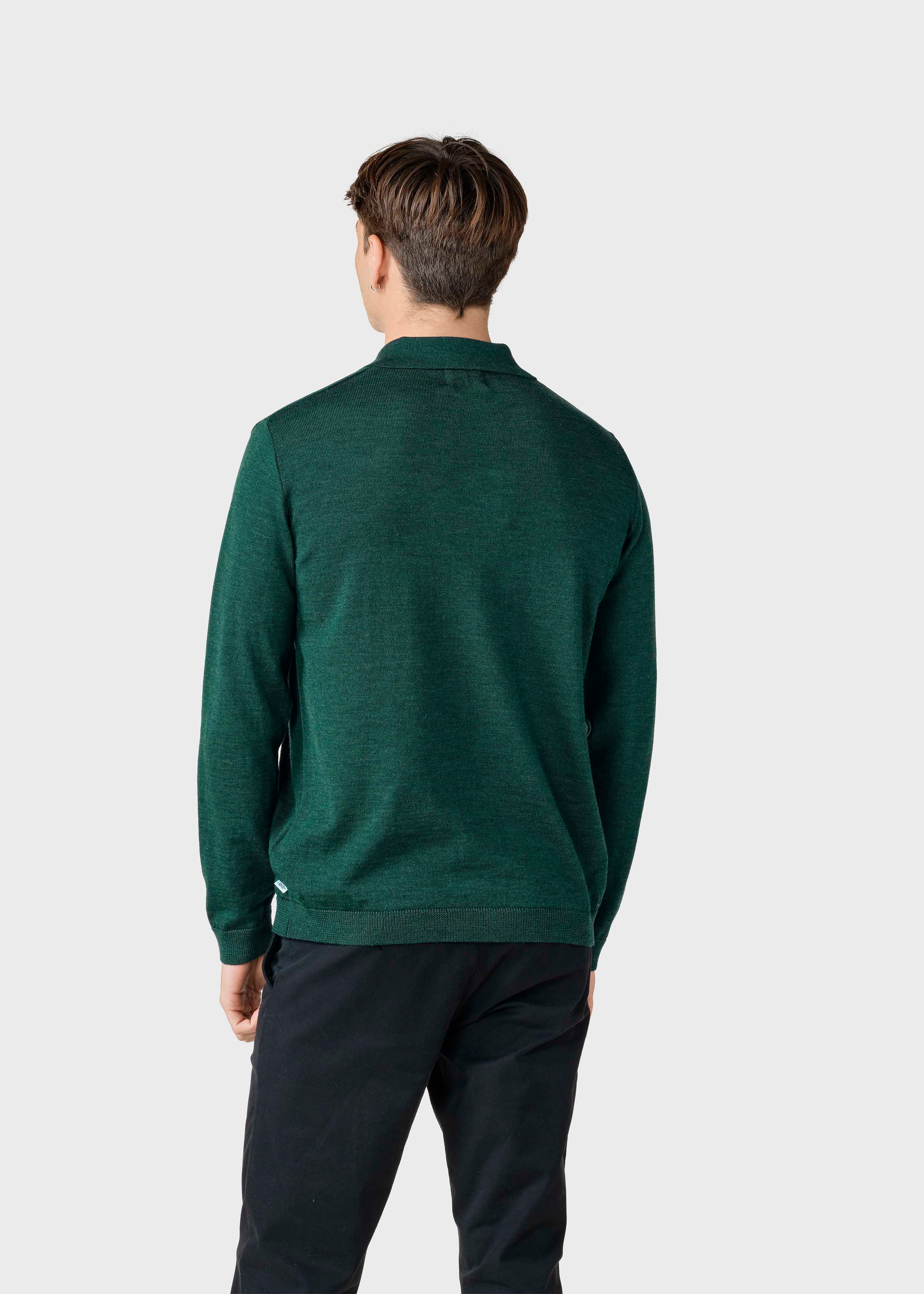L/s Knit Polo - Moss Green
