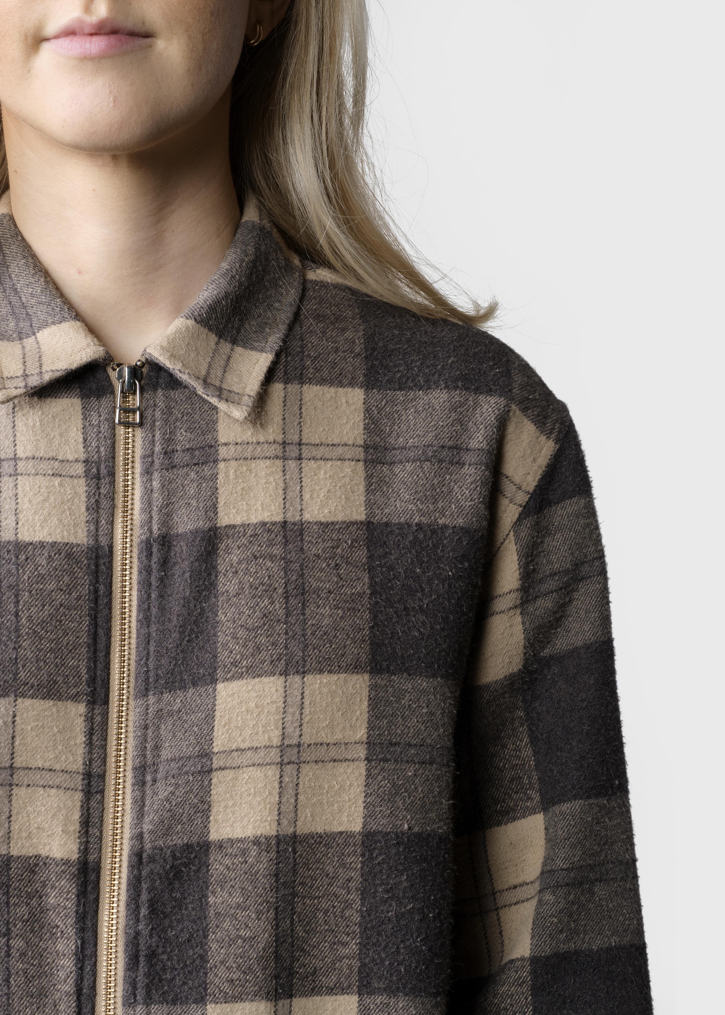 Lolly Checked Overshirt - Sand/black