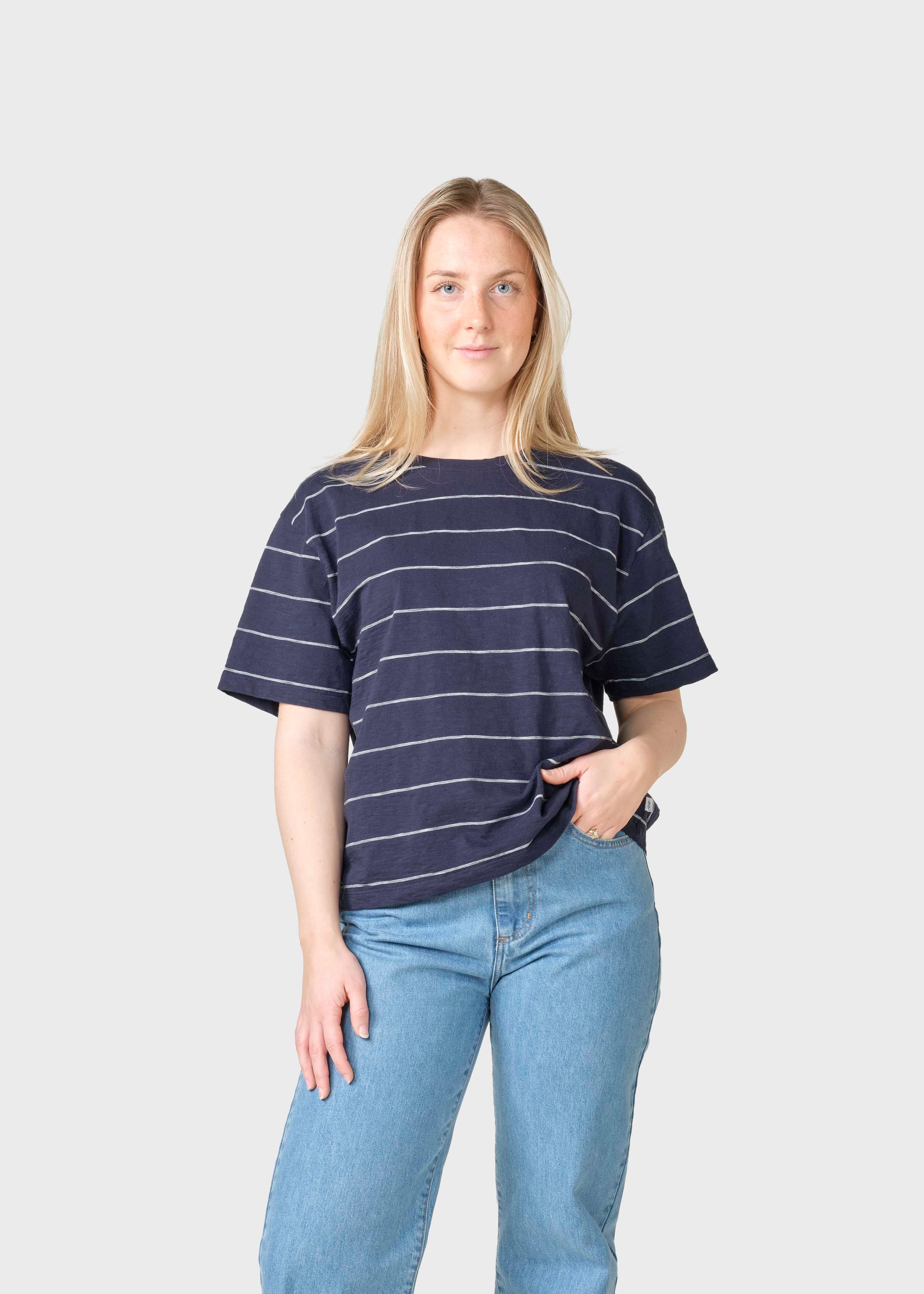Megan Tee - Navy/cream