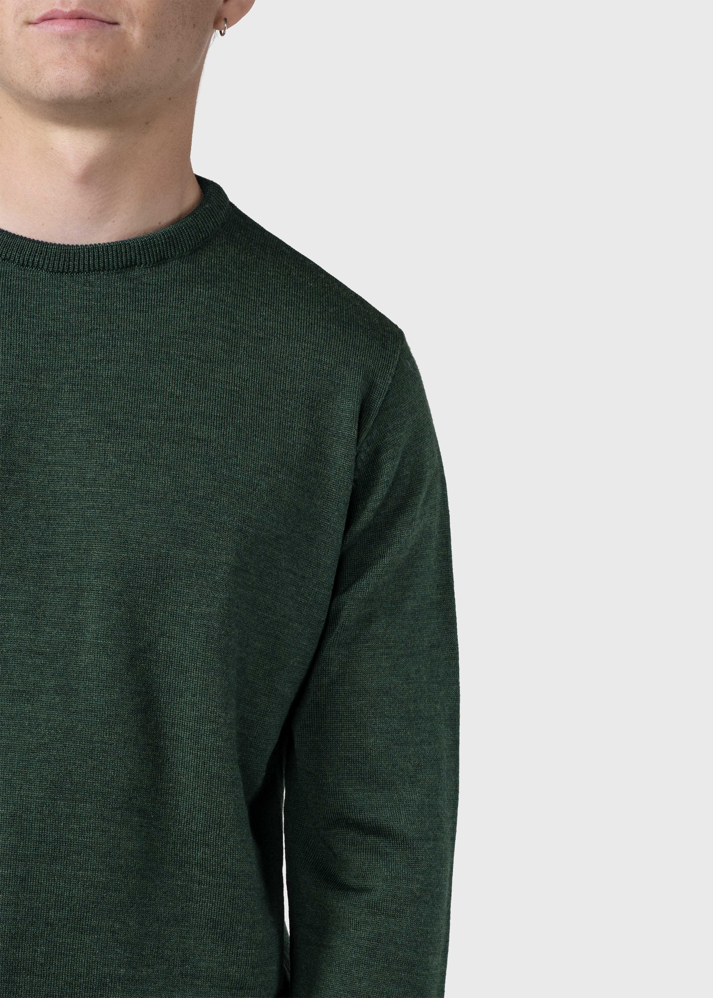 Mens Basic Merino Knit - Moss Green