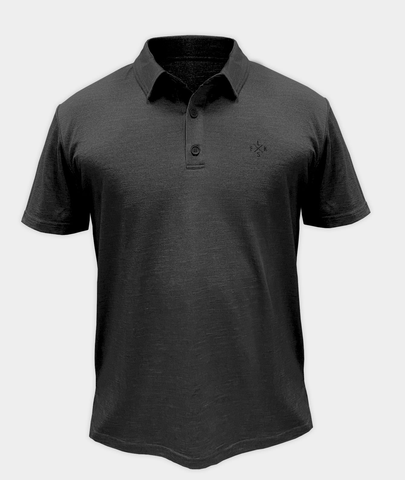 1807 | Elsk® Sc.X.Emb Wool Men'S Polo | Dark Grey