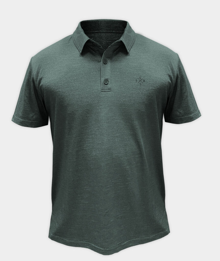 1808 | Elsk® Sc.X.Emb Wool Men'S Polo | Stone Green