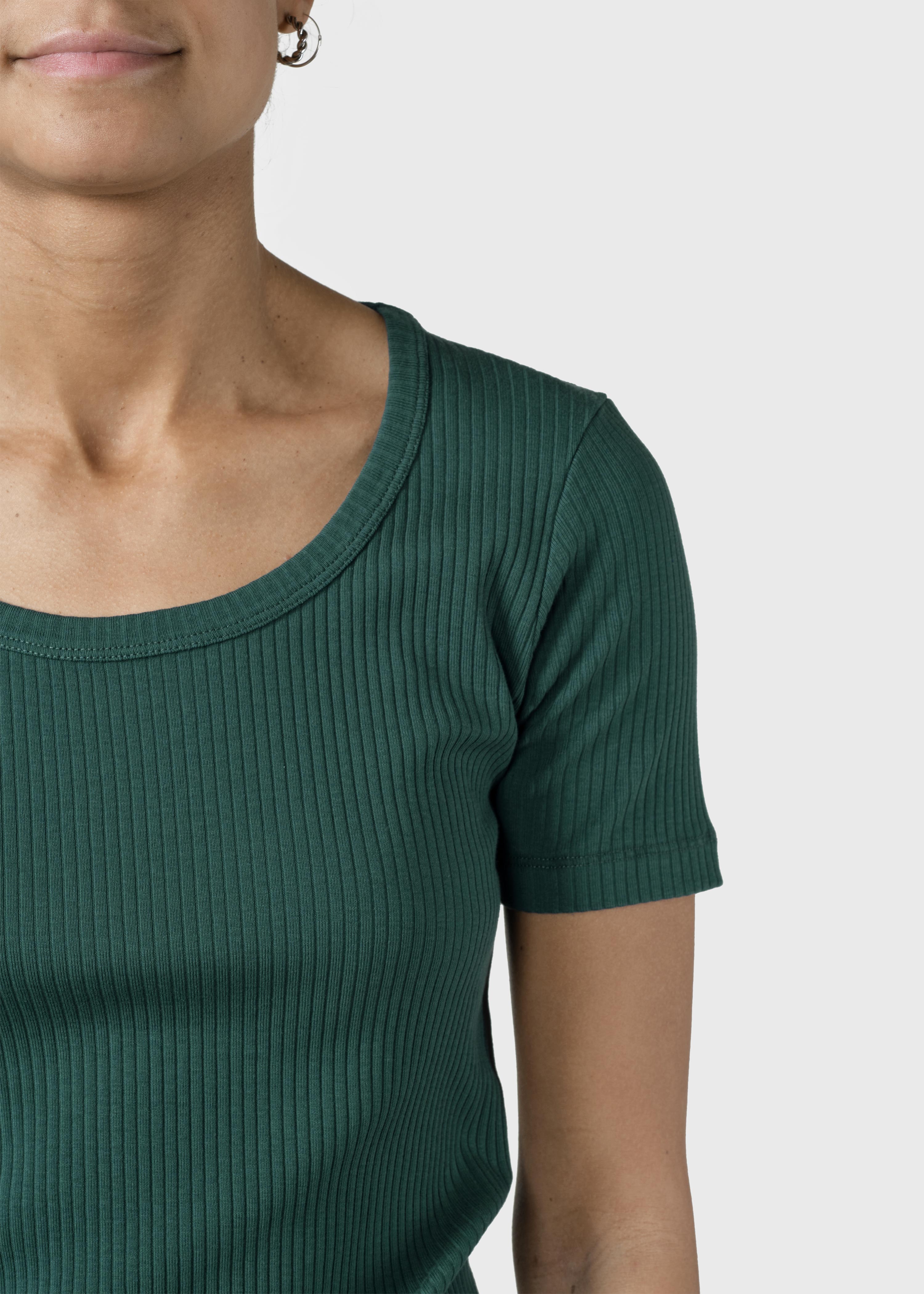 Rib Tee - Moss Green