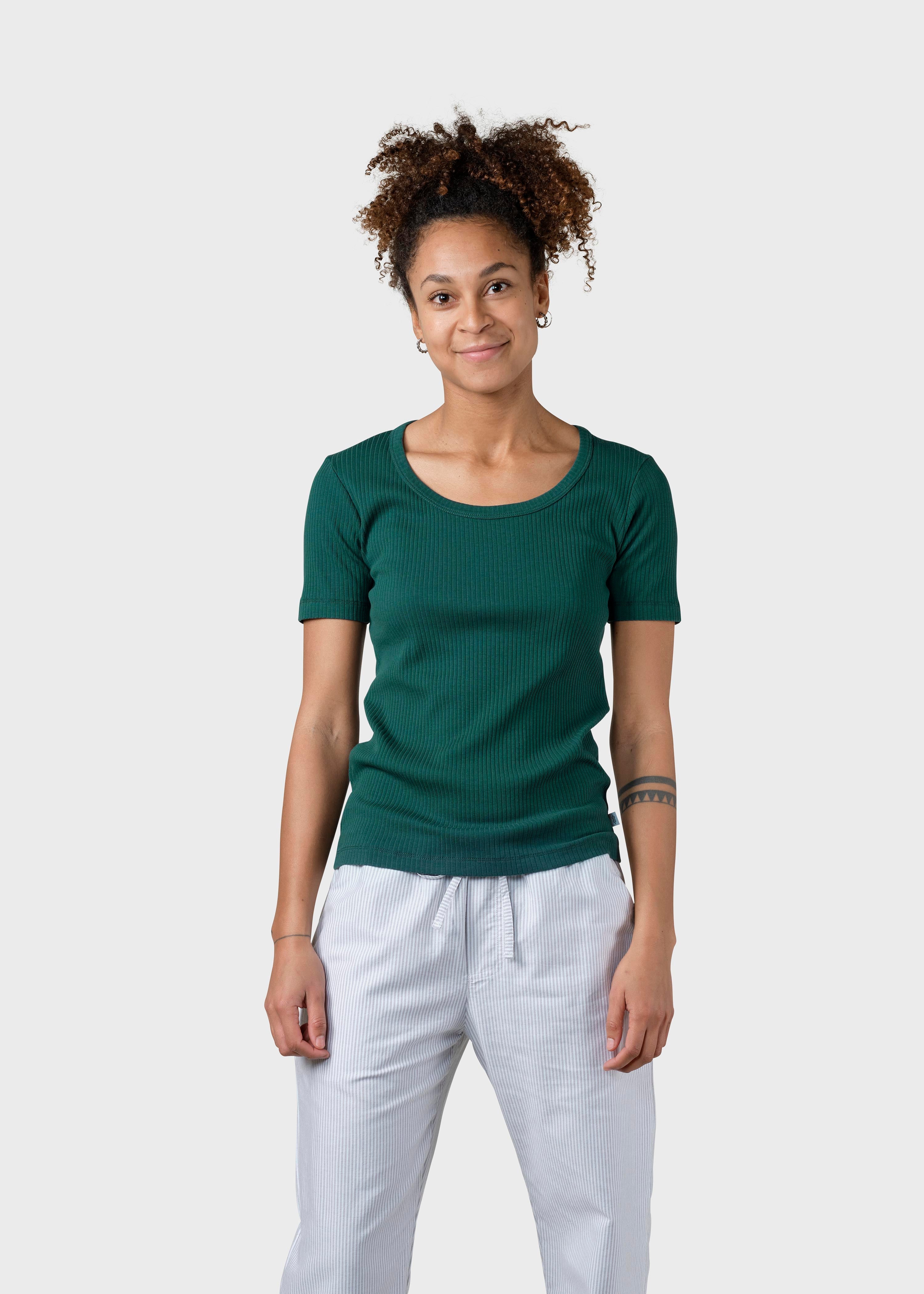 Rib Tee - Moss Green