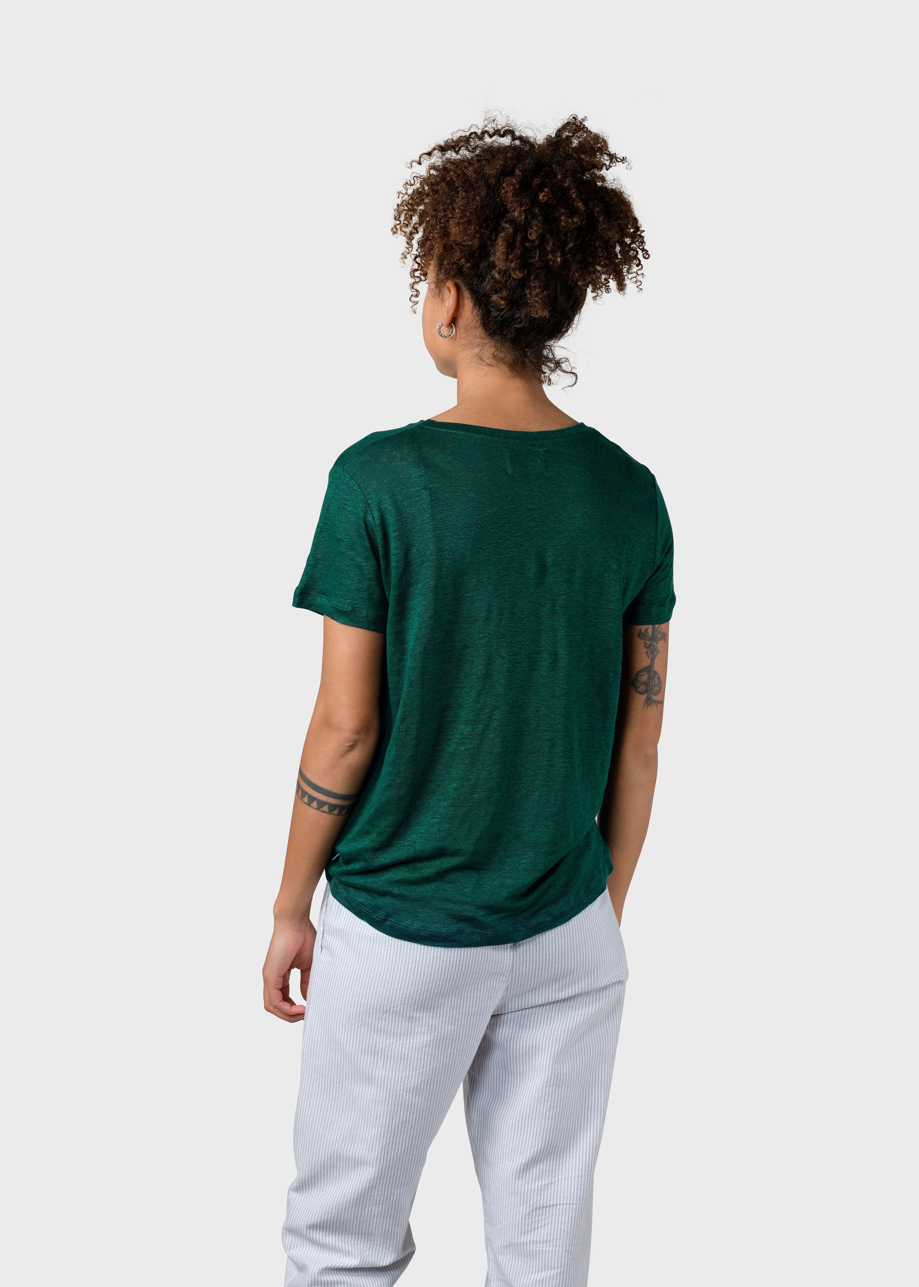 Rikke Linen Tee - Moss Green