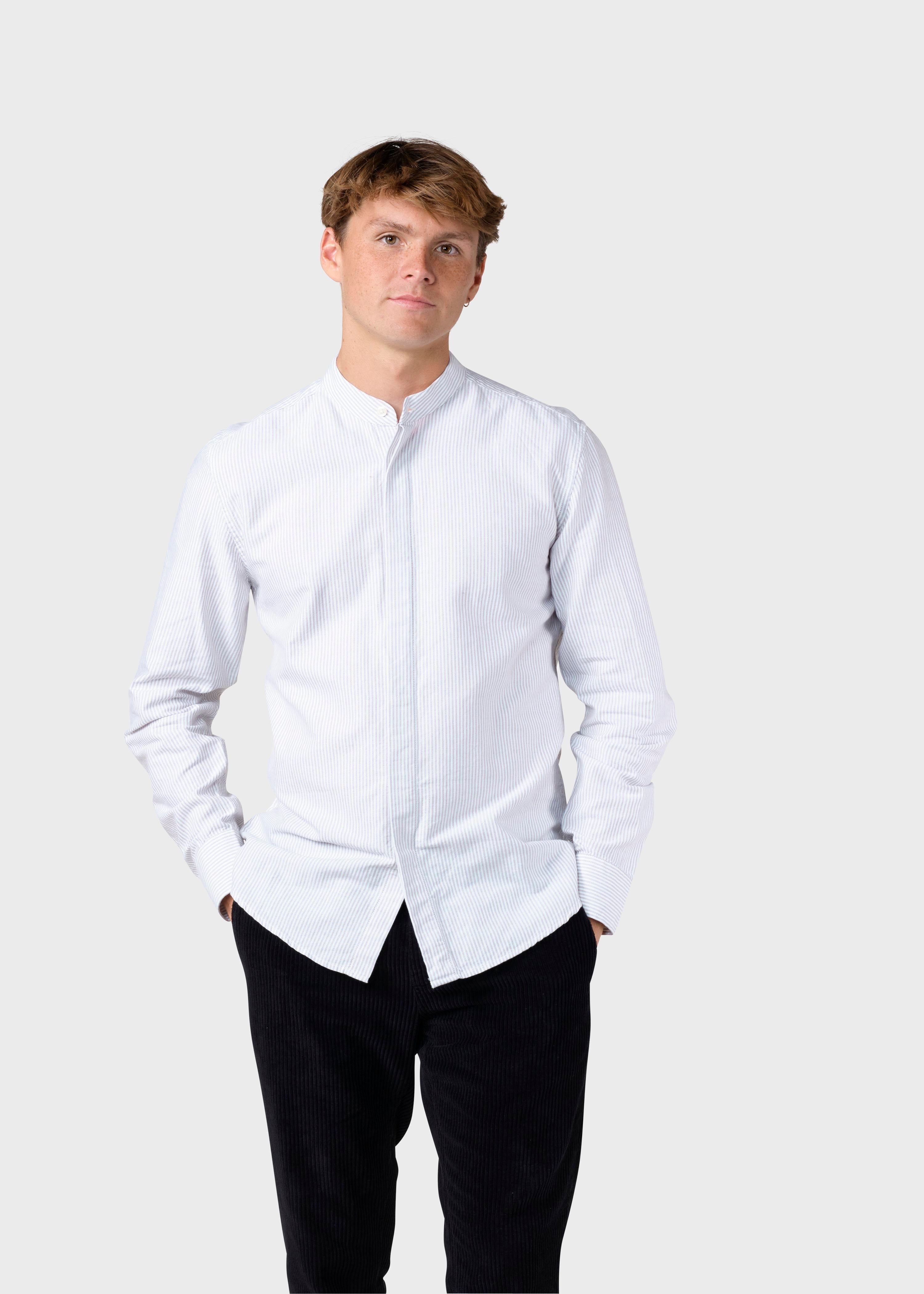 Simon Striped Shirt - White/sand