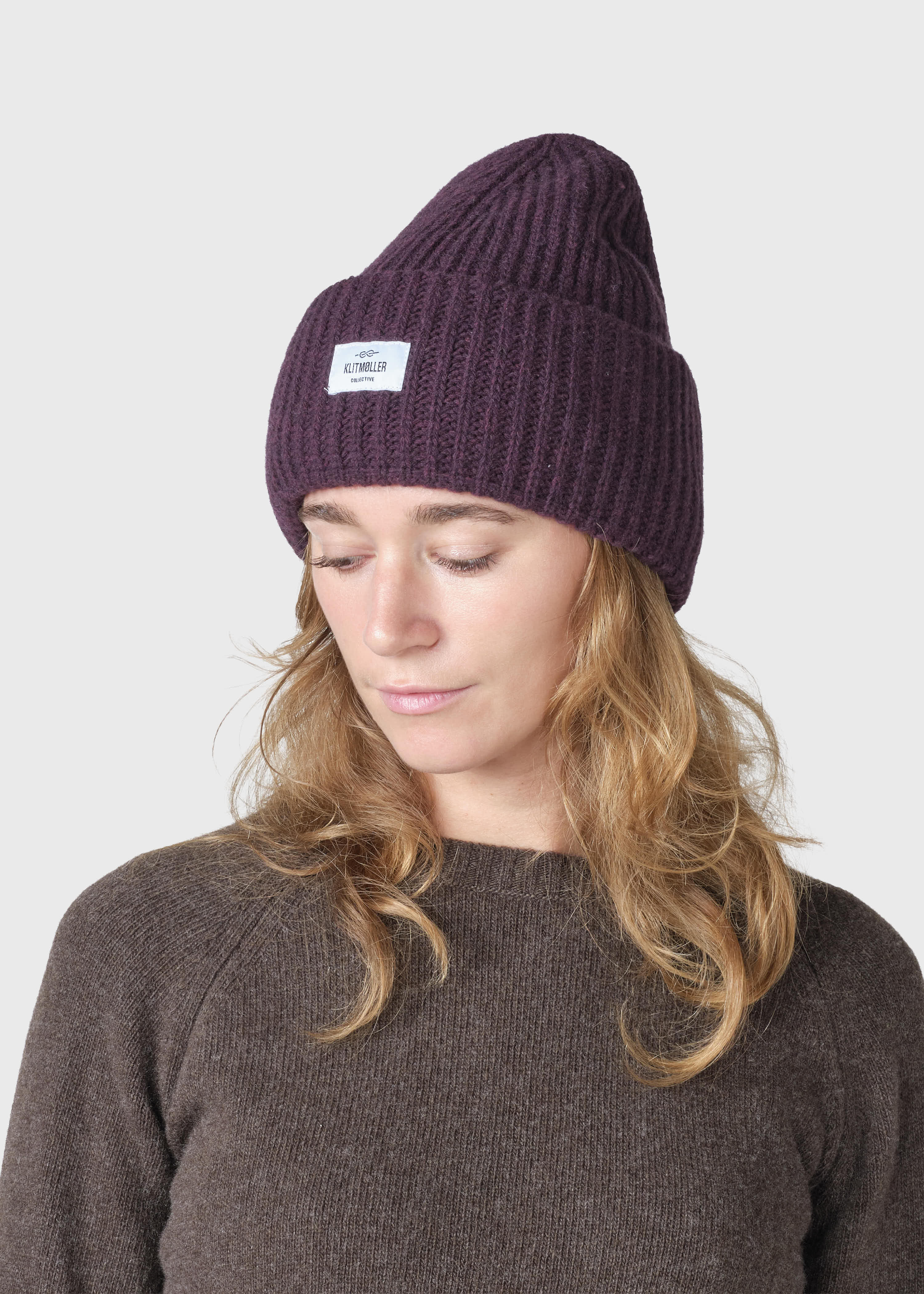 Wide Rib Beanie - Burgundy