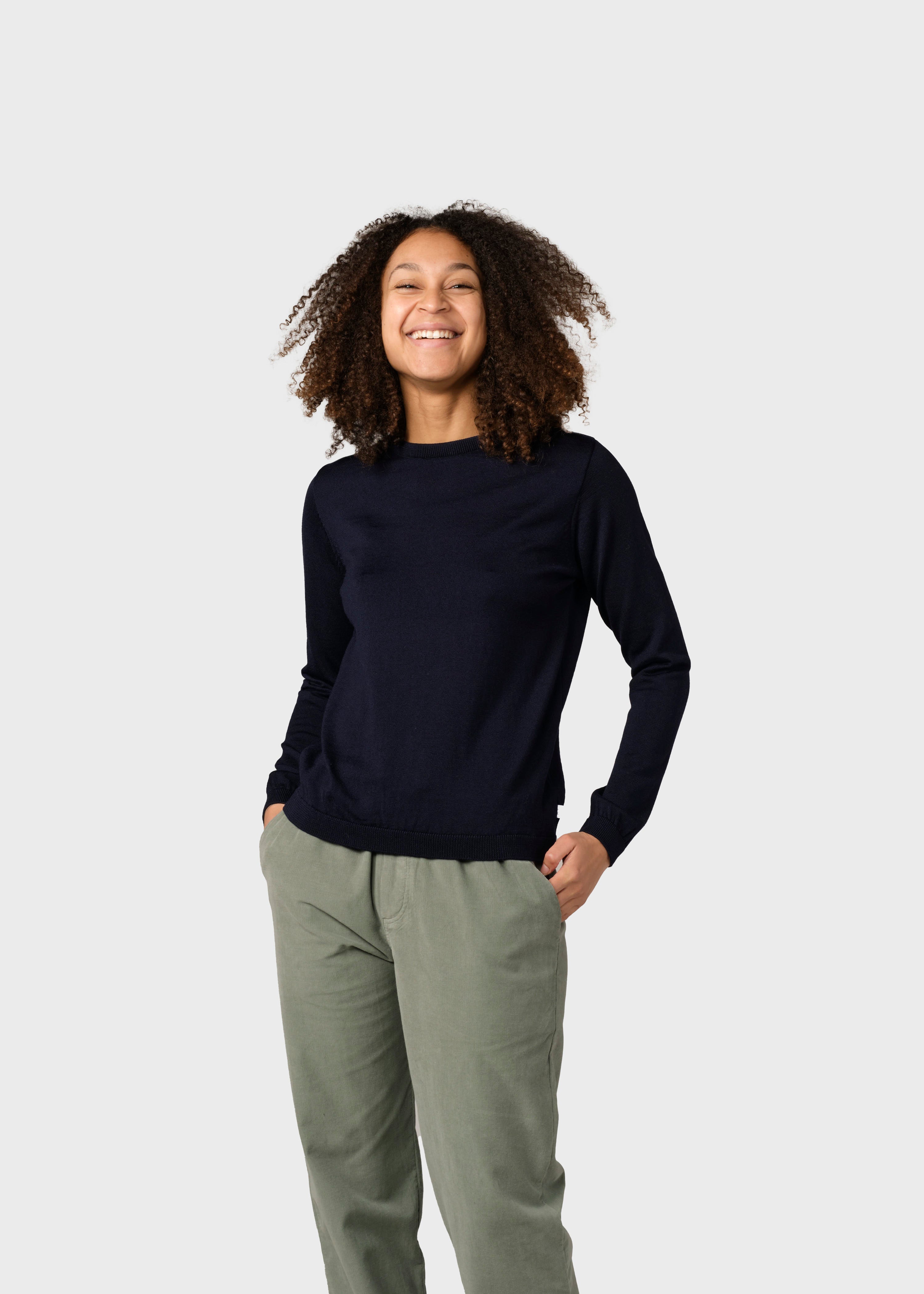 Womens Basic Merino Knit - Navy