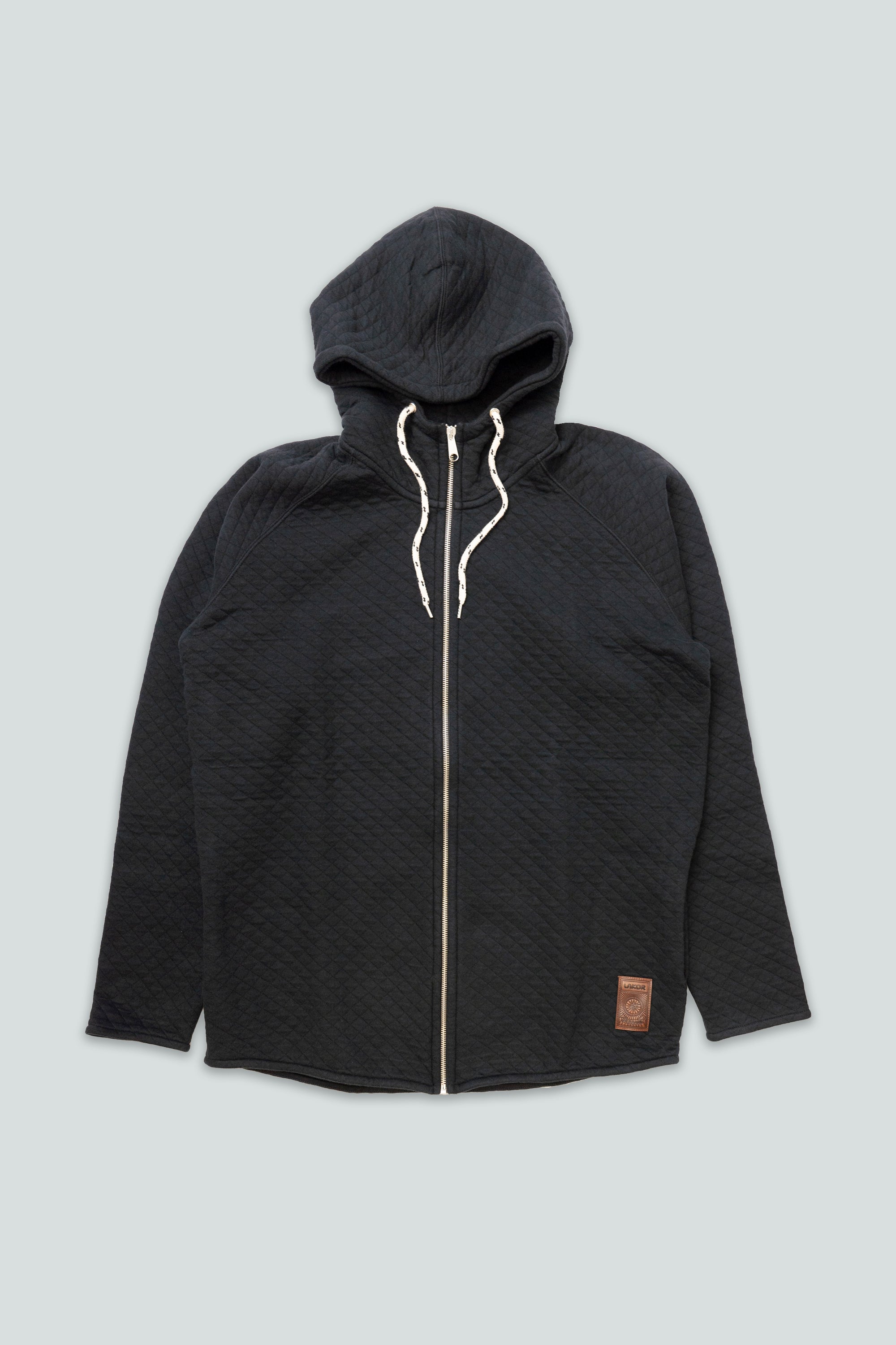 Gesteppter Hoodie (schwarz)
