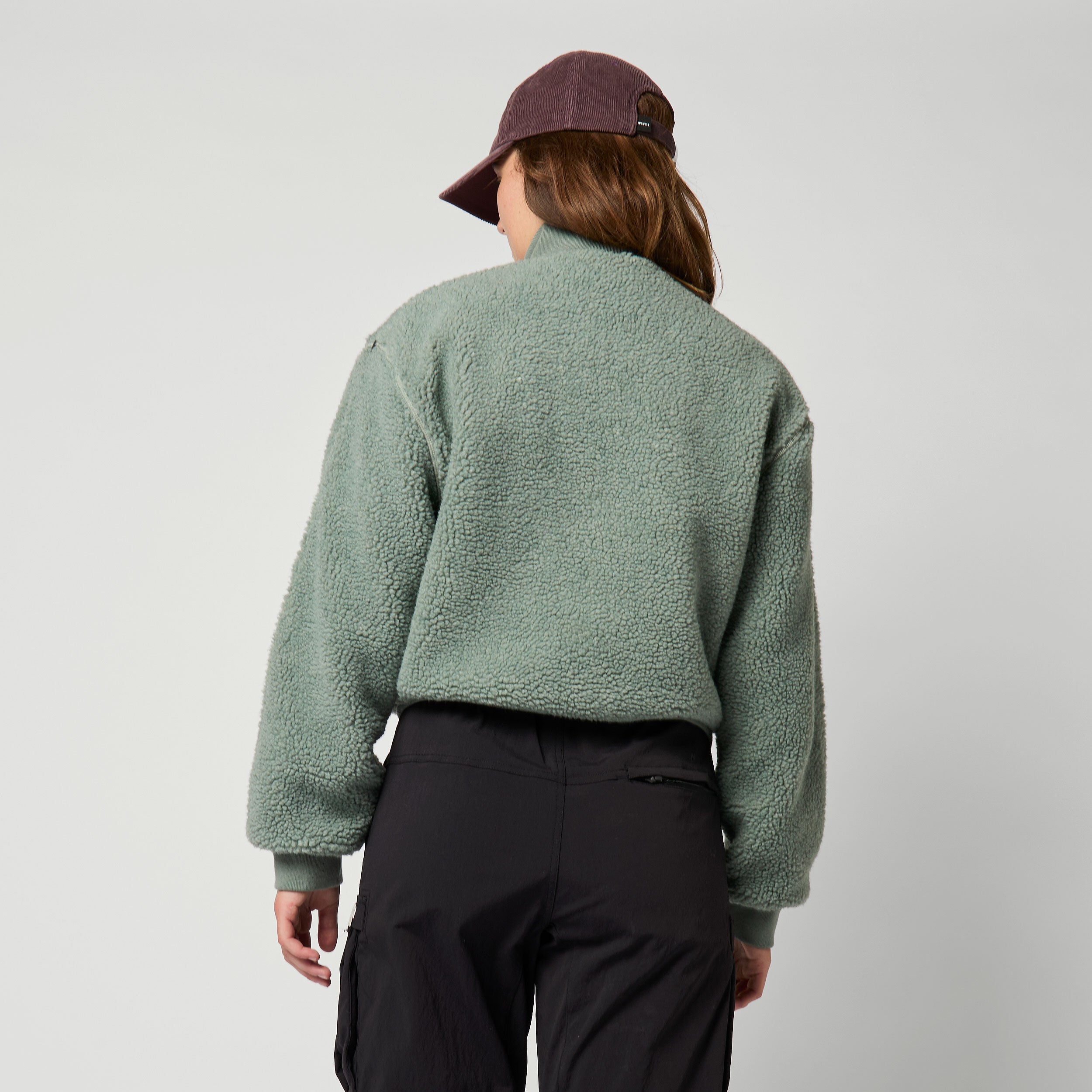 Mystic - Teddy Zip Up Sweat Women - Frozen Green