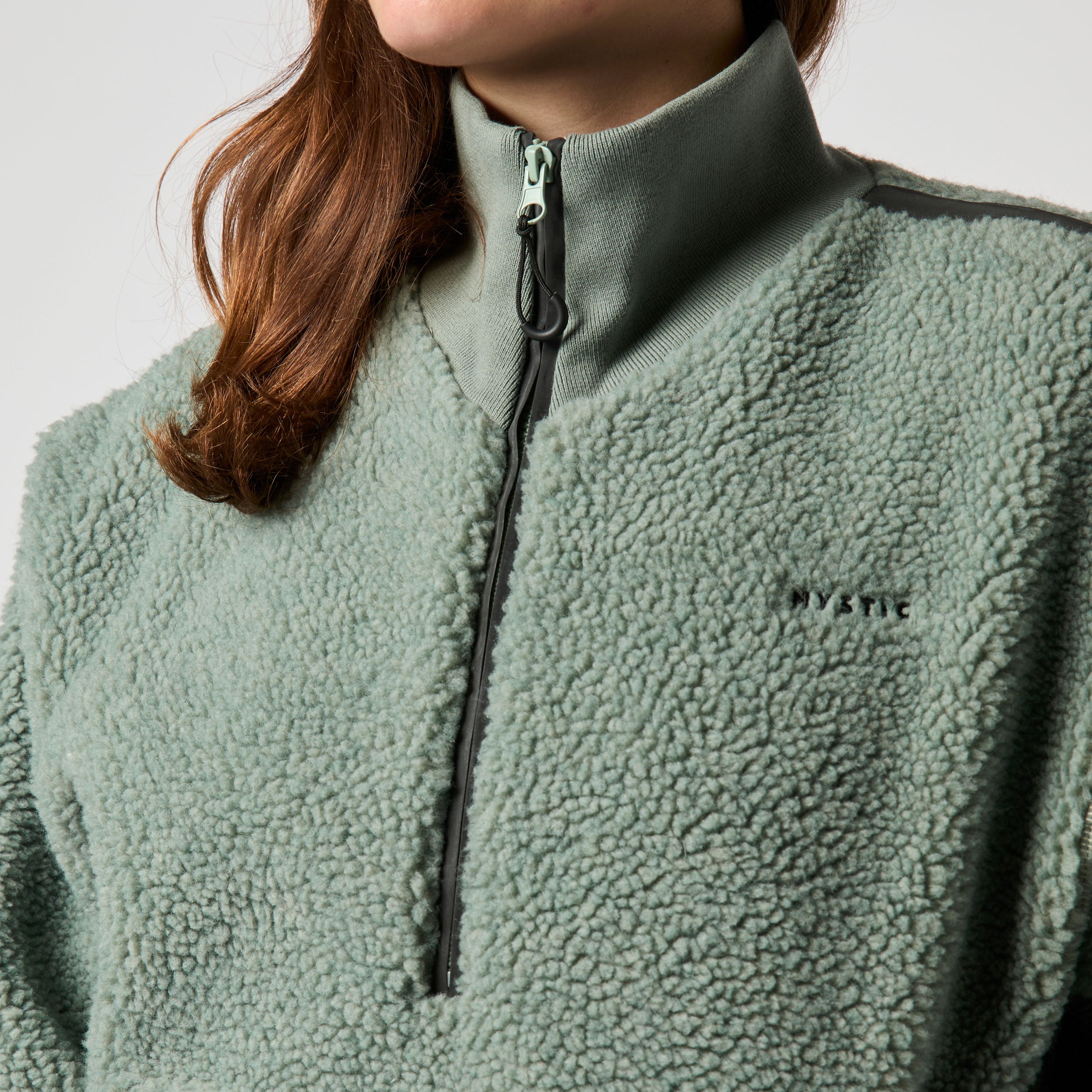 Mystic - Teddy Zip Up Sweat Women - Frozen Green