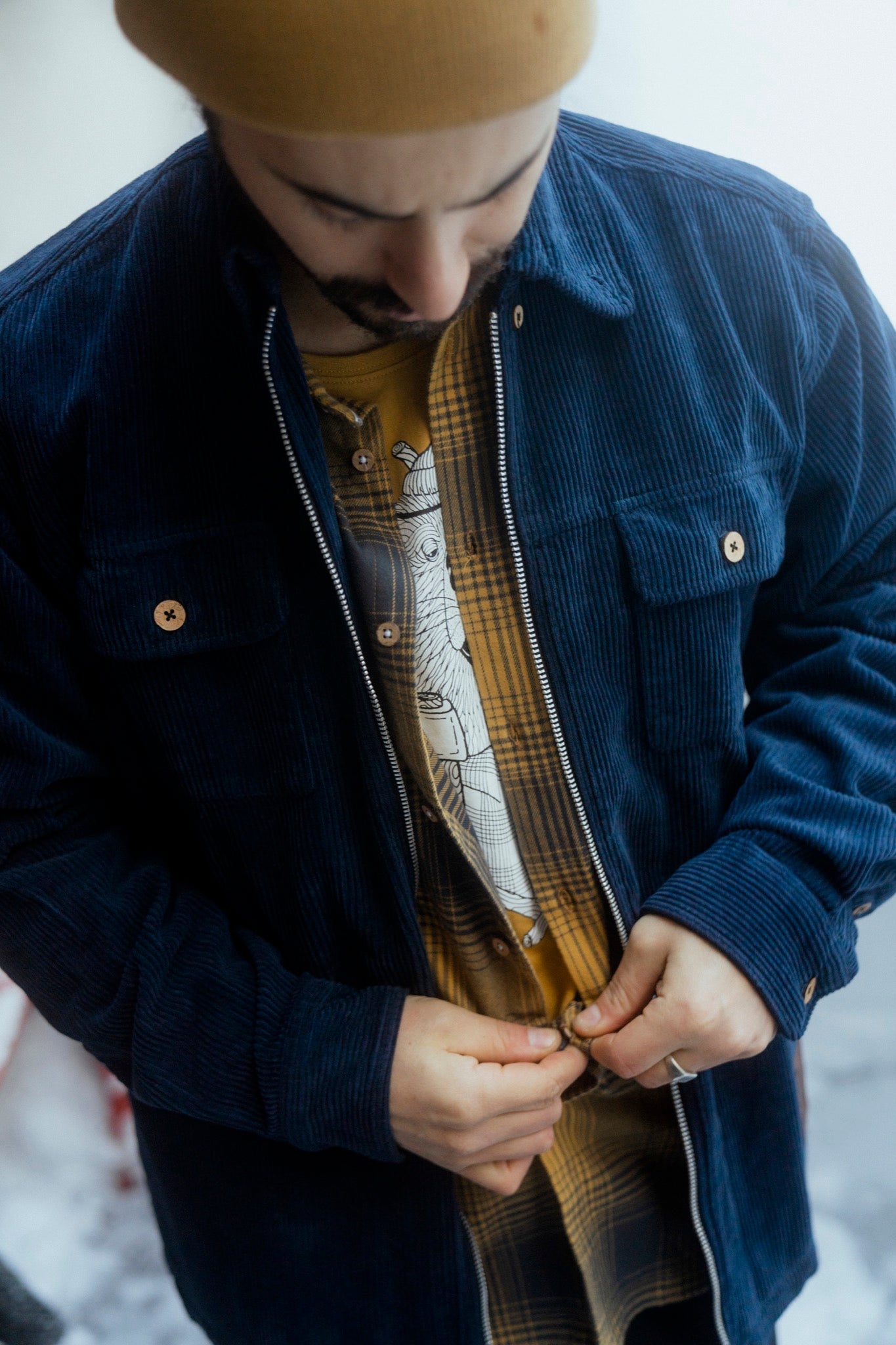 Inca Unna Shirt (Mustard/Blue)