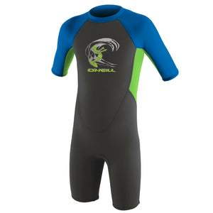 Toddler Reactor-2 2mm Back Zip S/S Spring – Jungen – Graphite/Dayglow/Ocean