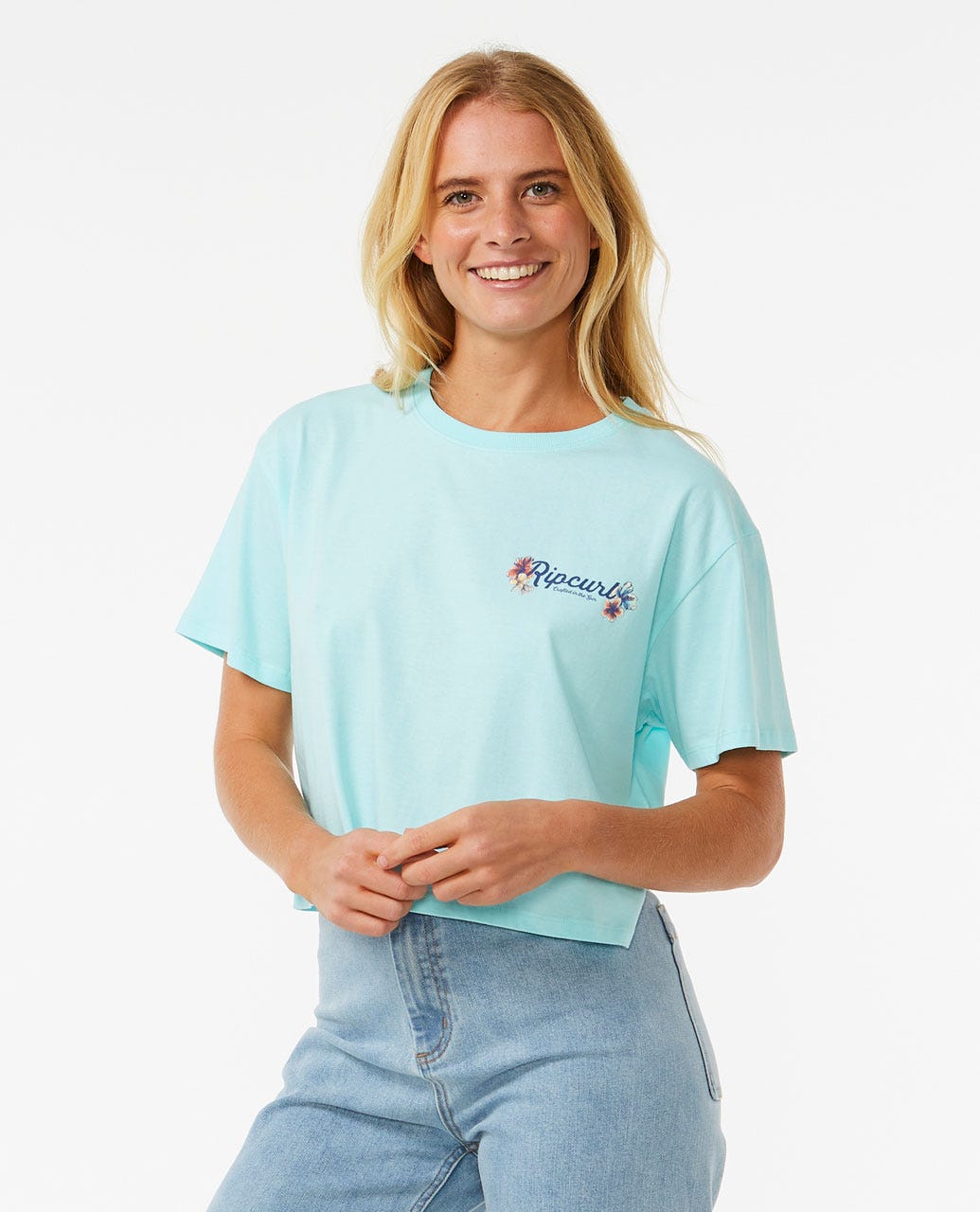 Tanzendes Crop-Kurzarm-T-Shirt