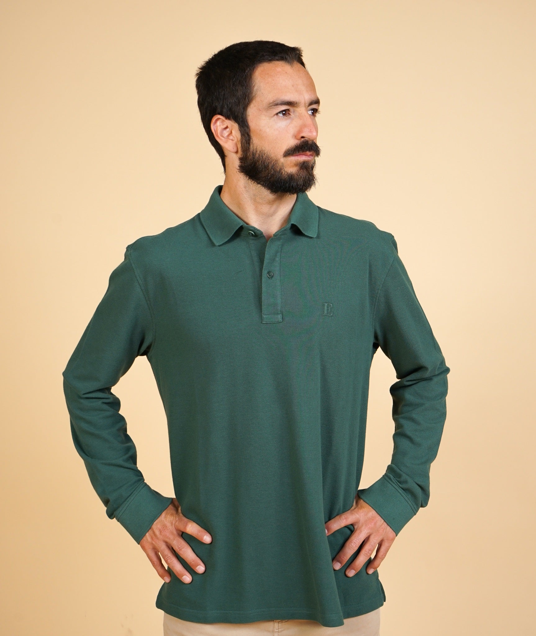 Pique Men'S Ls Polo