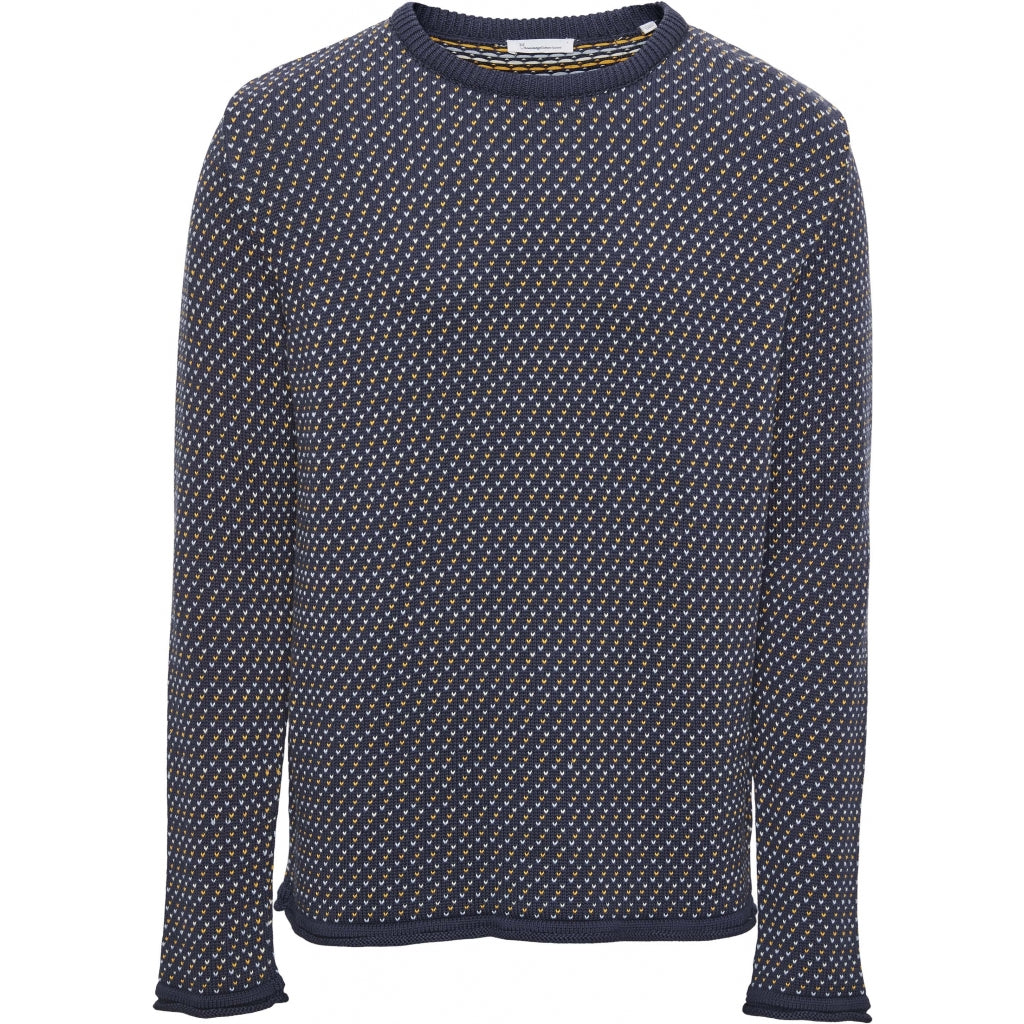 Knowledge Cotton Apparel Valley Jacquard Knit Sweater, Total Eclipse