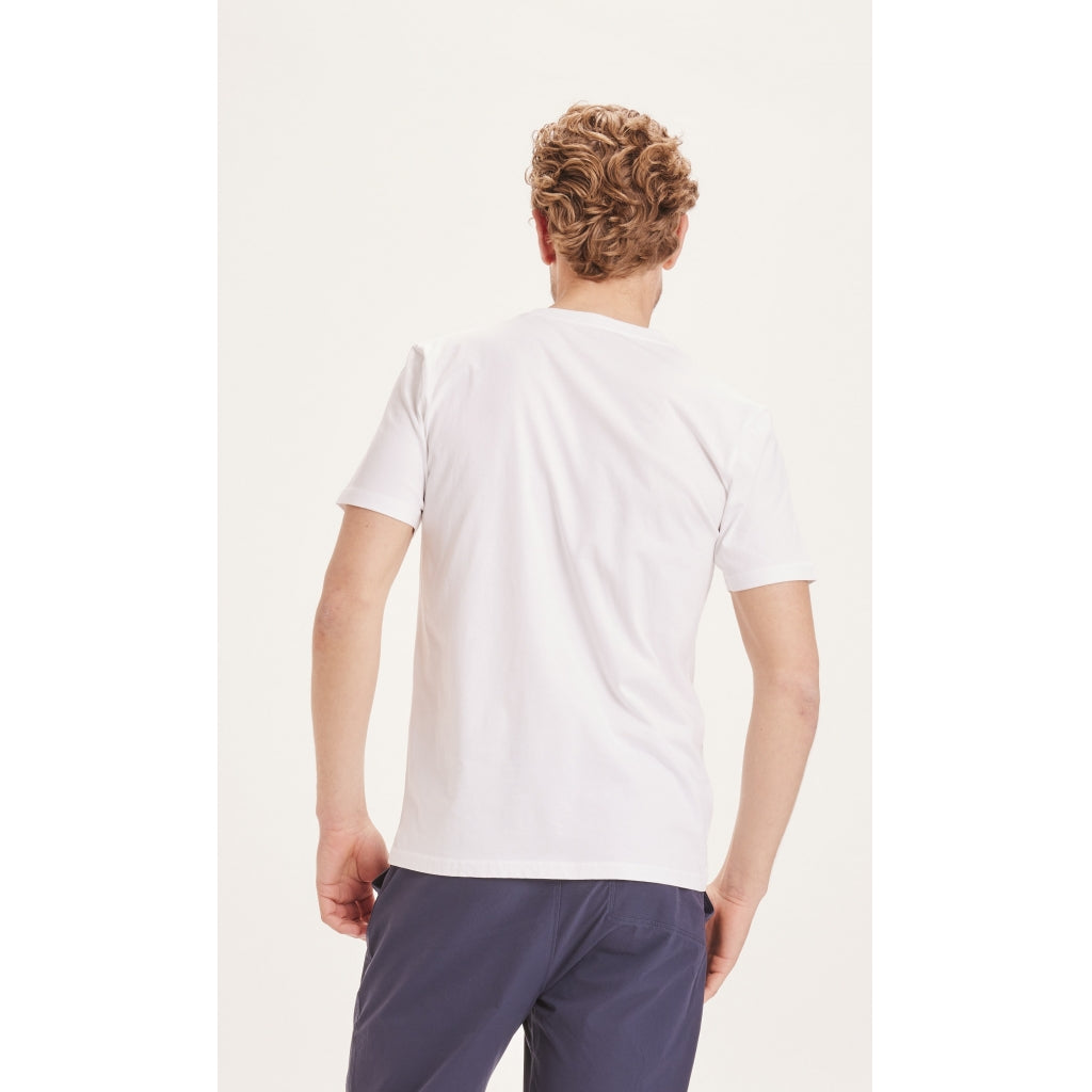 KnowledgeCotton Apparel Alder owl T-shirt - GOTS/Vegan - Bright White