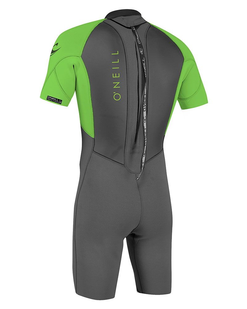 O'Neill Youth Reactor II 2mm Back Zip S/S Spring graphite / dayglo