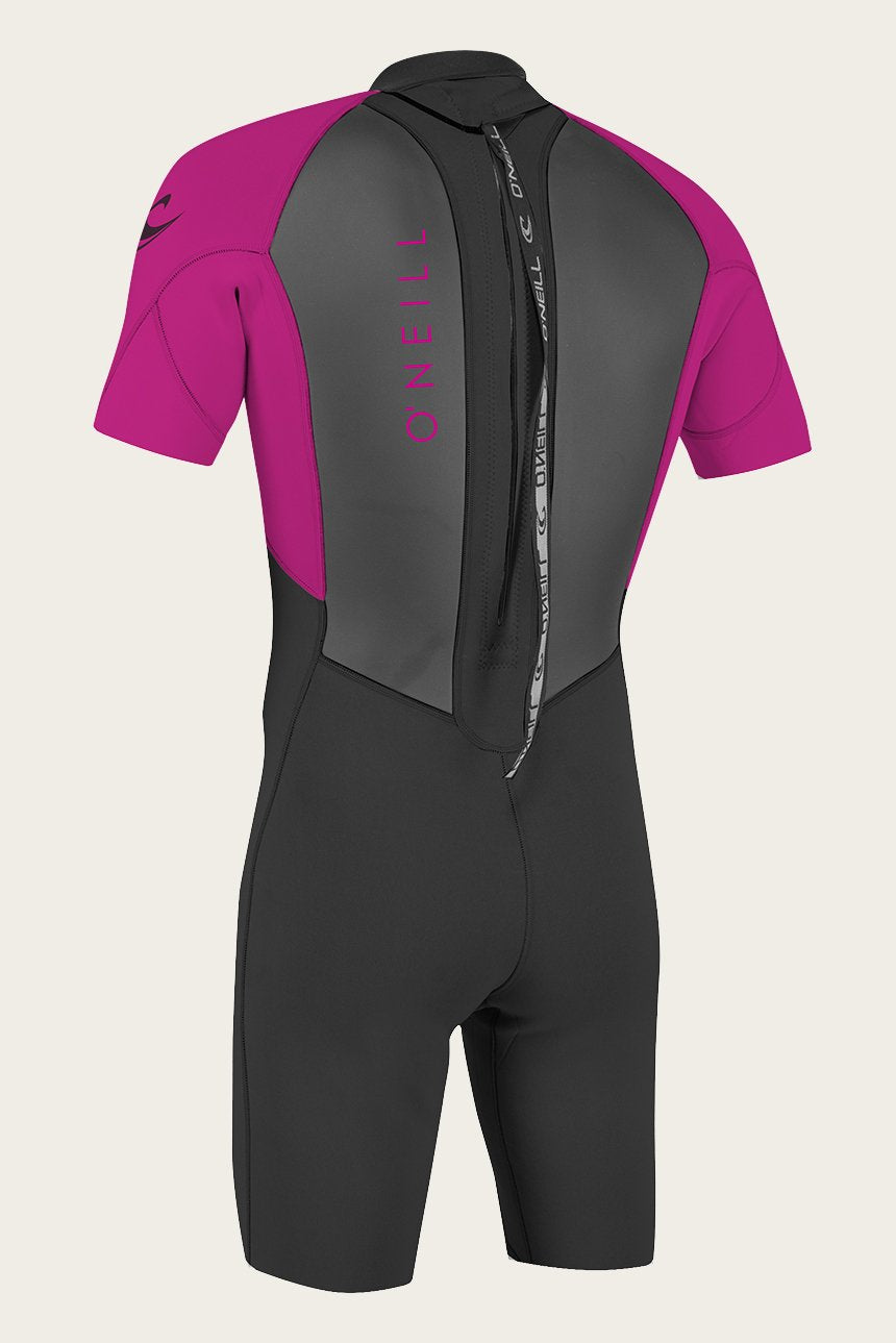 YOUTH REACTOR-2 2MM BACK ZIP S/S SPRING WETSUIT Black / Berry 