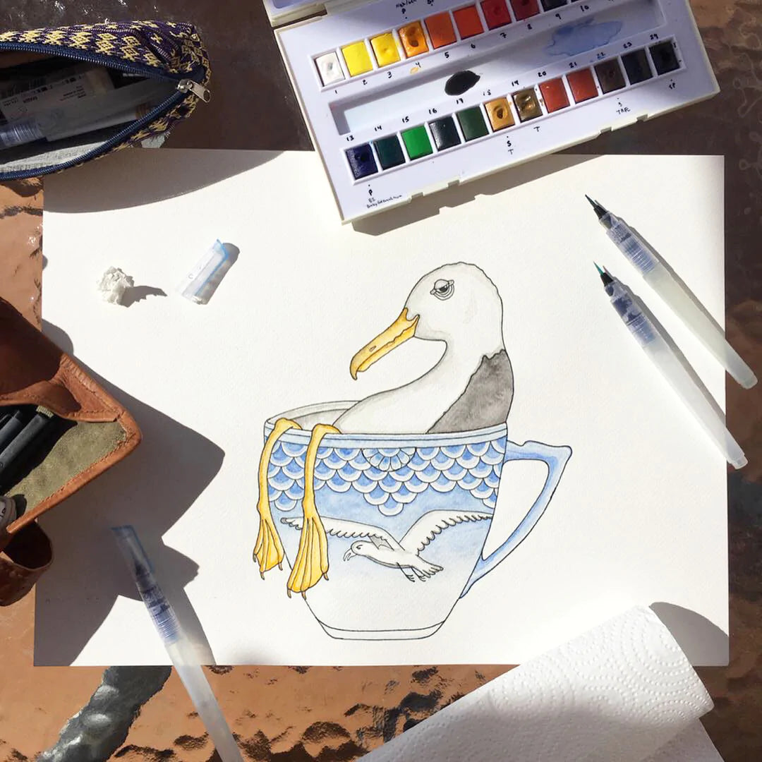 Lakor - seagull in a cup poster 