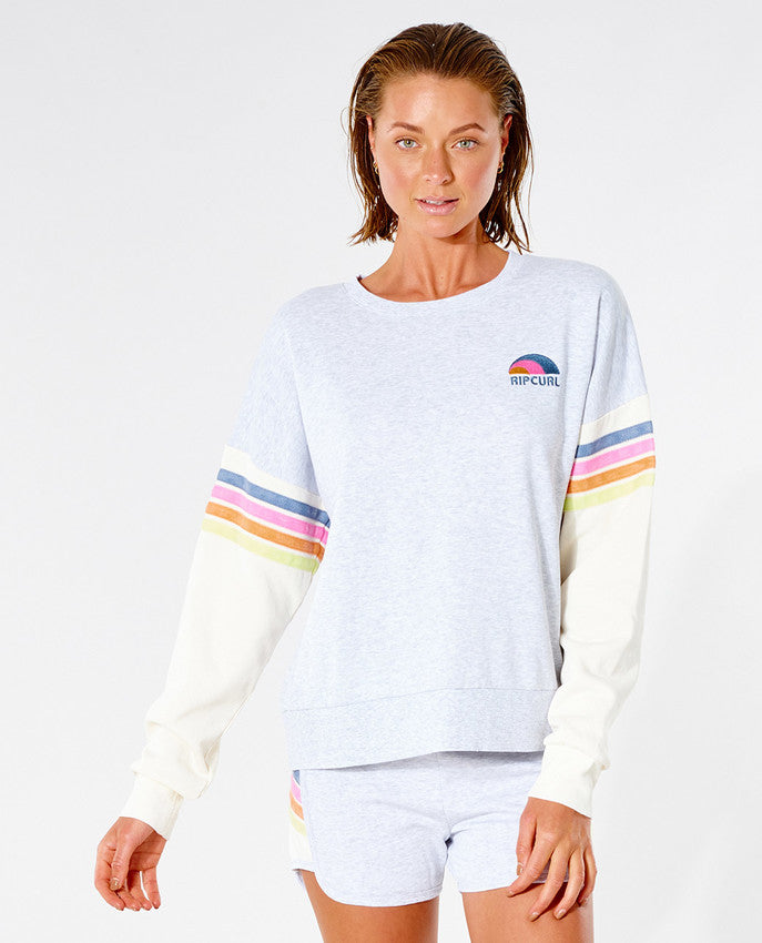 Rip Curl - surf revival wave crew - light gray heat