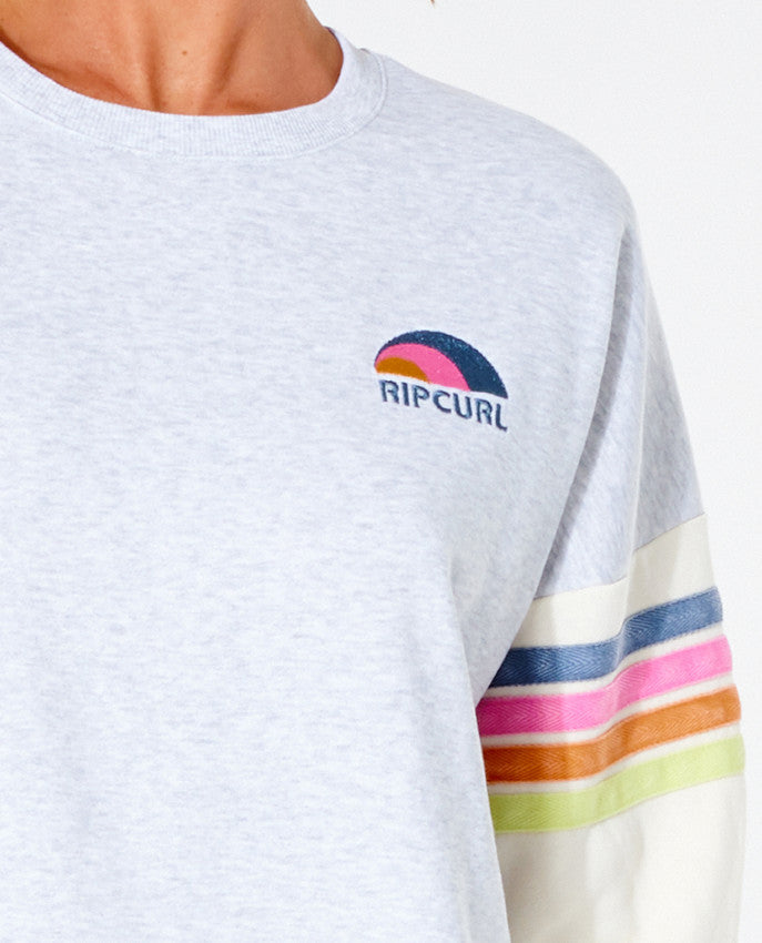 Rip Curl - surf revival wave crew - light gray heat