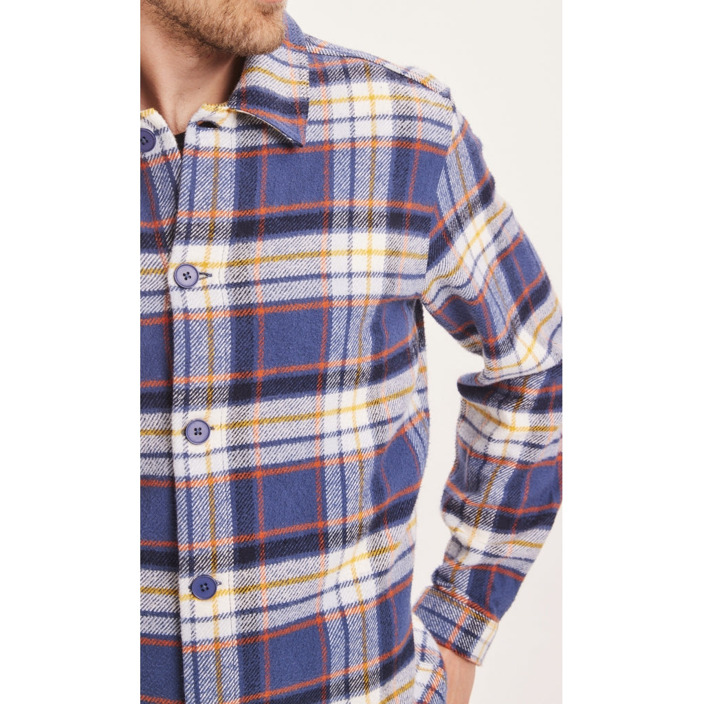 KnowledgeCotton Apparel PINE big checked heavy flannel overshirt