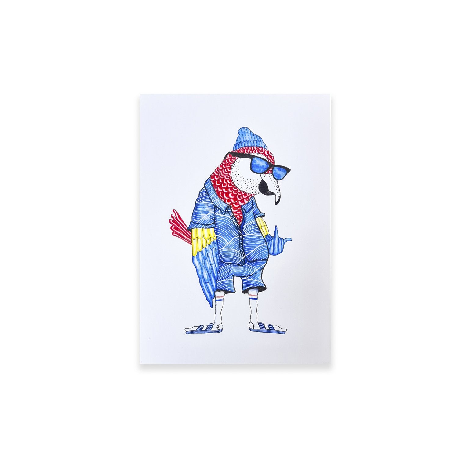 Lakor - Hipster Parrot Postcard