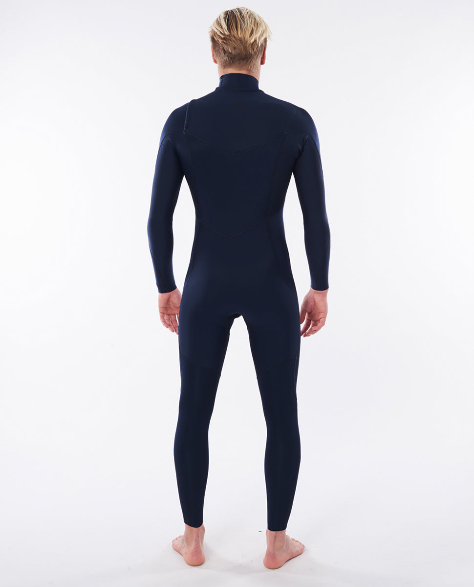 Rip Curl Dawn Patrol Navy 5/3 Chest Zip Wetsuit - discolored