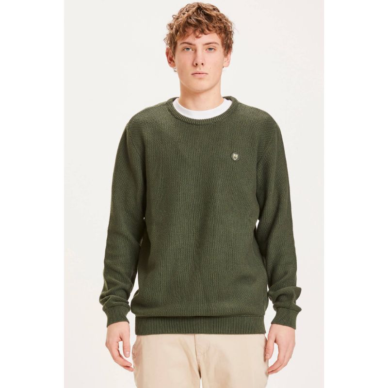 KnowledgeCotton Apparel - FIELD pique badge knit o-neck