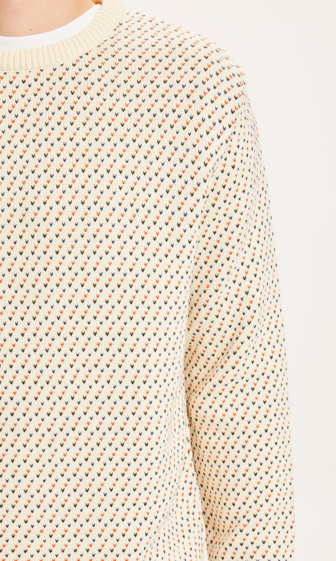 Knowledge Cotton Apparel Valley Jacquard knit sweater, Arabia Spice