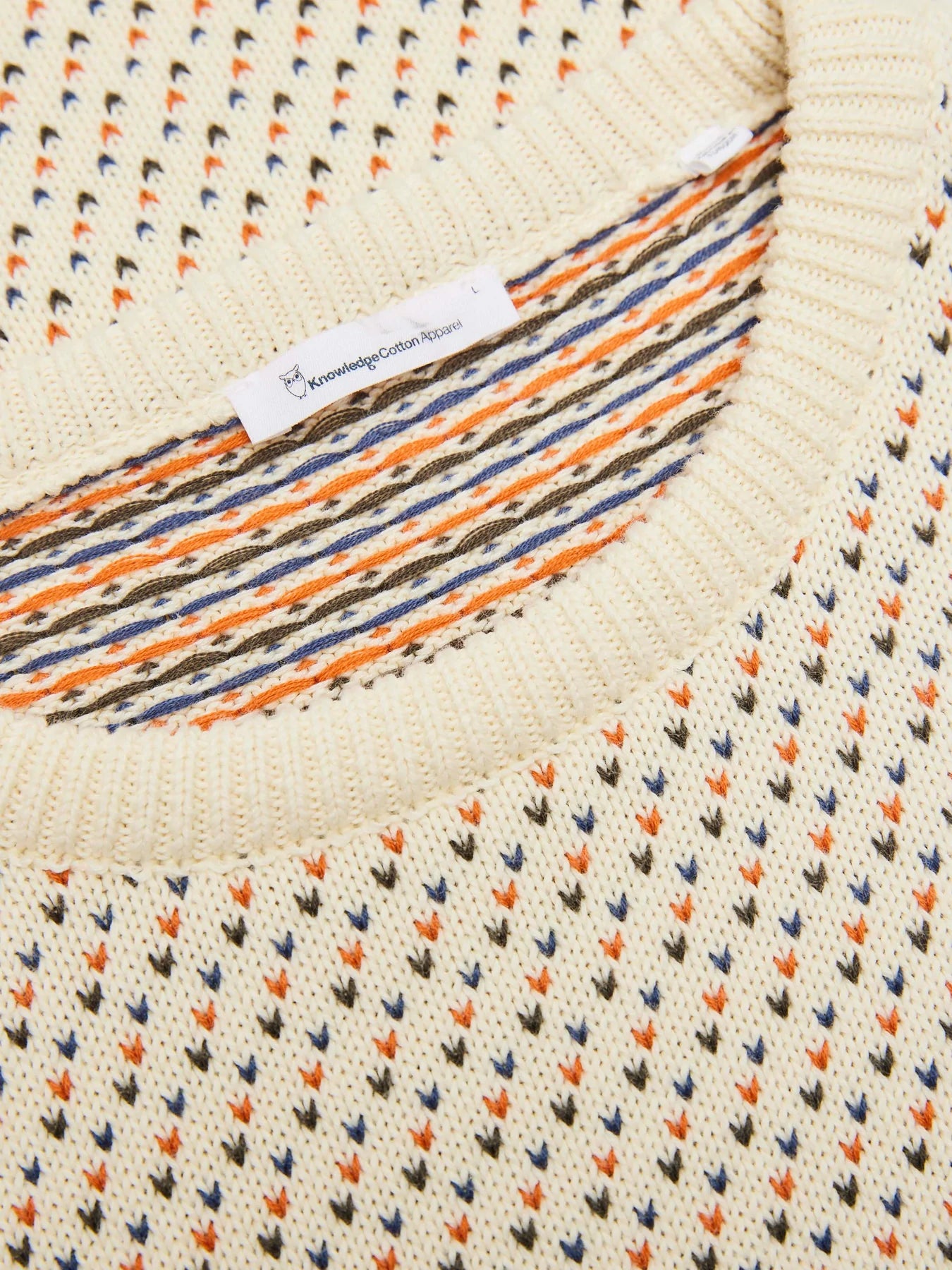 Knowledge Cotton Apparel Valley Jacquard knit sweater, Arabia Spice