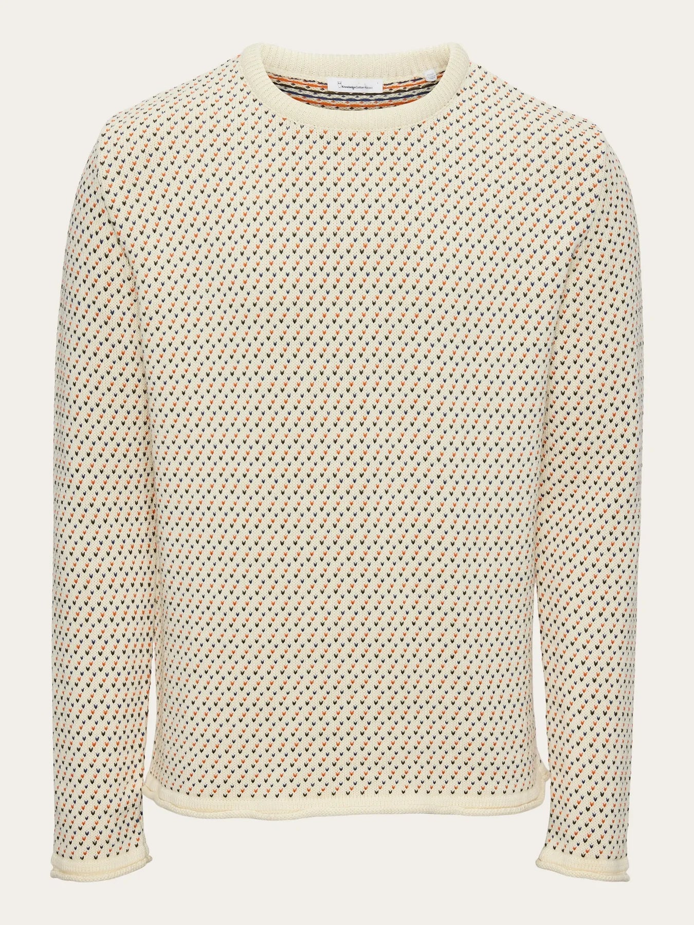 Knowledge Cotton Apparel Valley Jacquard knit sweater, Arabia Spice