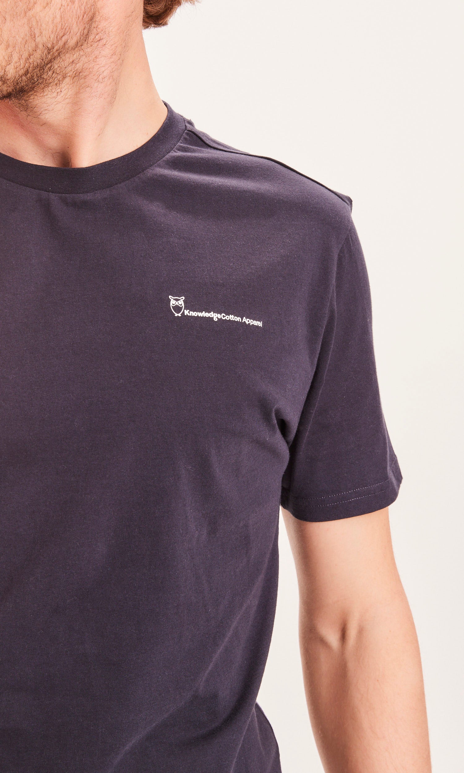 KnowledgeCotton Apparel - ALDER The Green Wave sunset tee - GOTS/Vegan - Total Eclipse