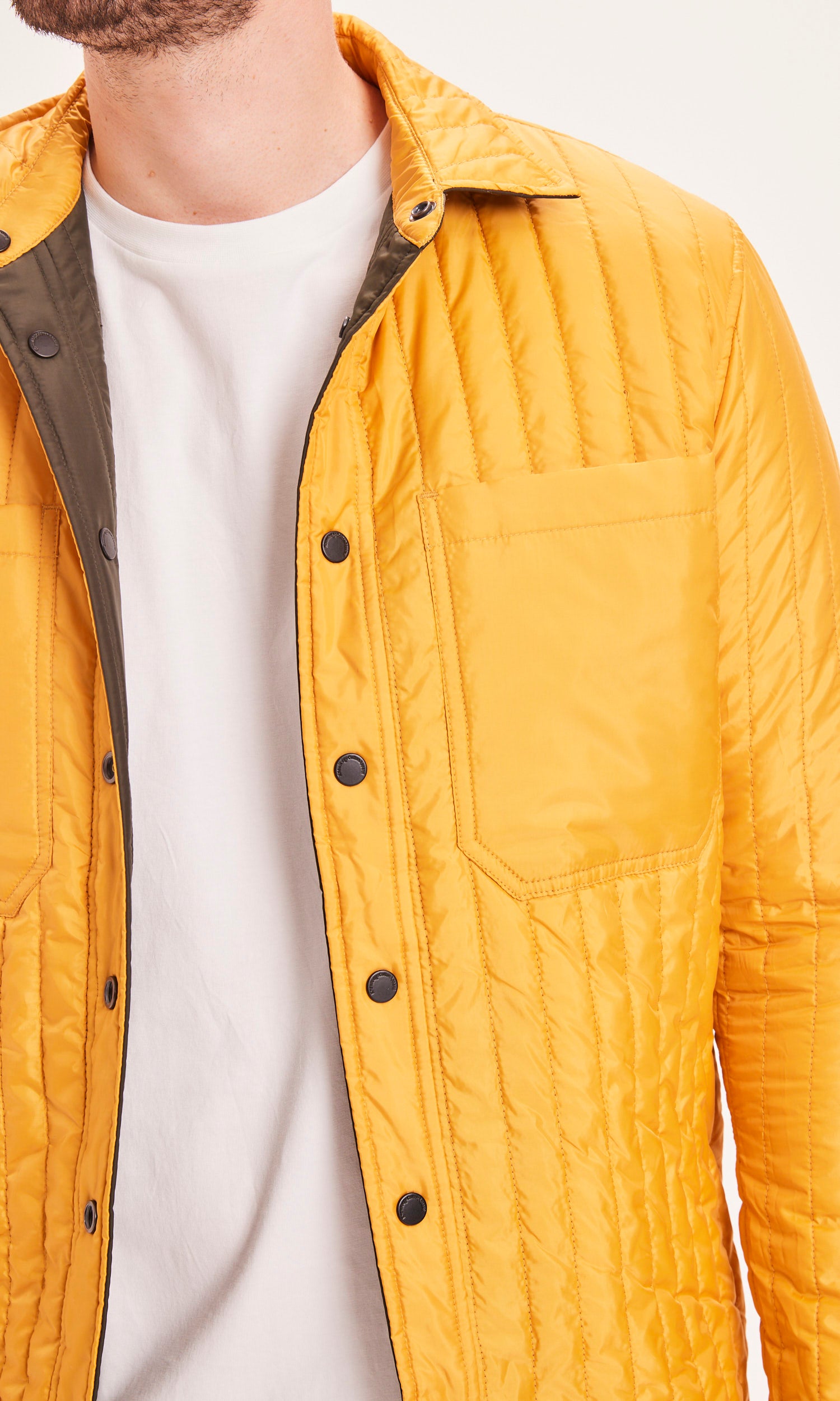 Kenntnisgecotton klinisch gesteppte reversible Rippenstopp Overshirt - GRS/Veganer Forrest Nacht