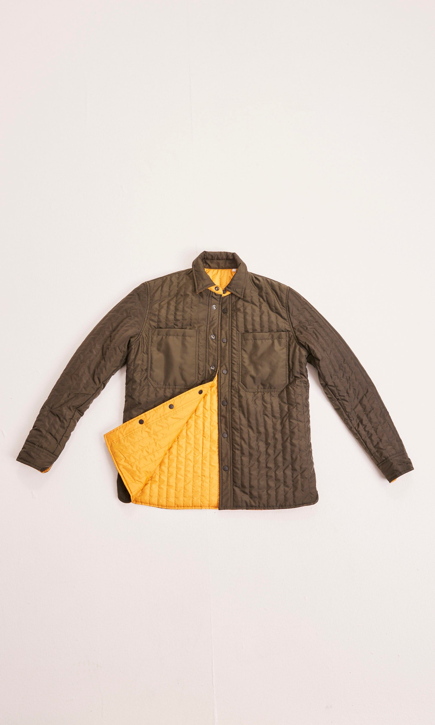 Kenntnisgecotton klinisch gesteppte reversible Rippenstopp Overshirt - GRS/Veganer Forrest Nacht