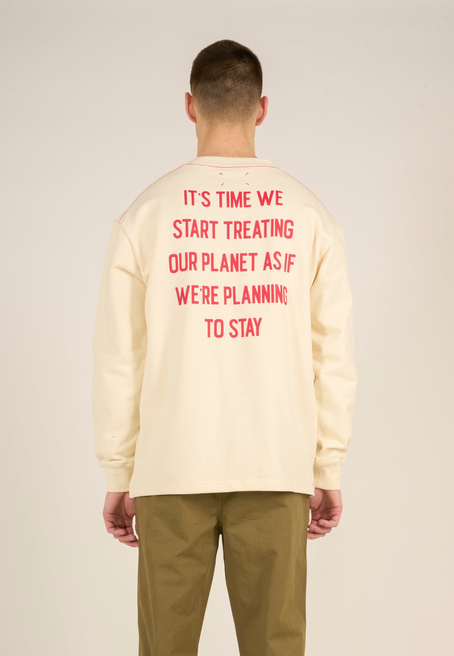 Knowledge Cotton Apparel Back printed oversized sweat REBORN™ - GRS/Vegan