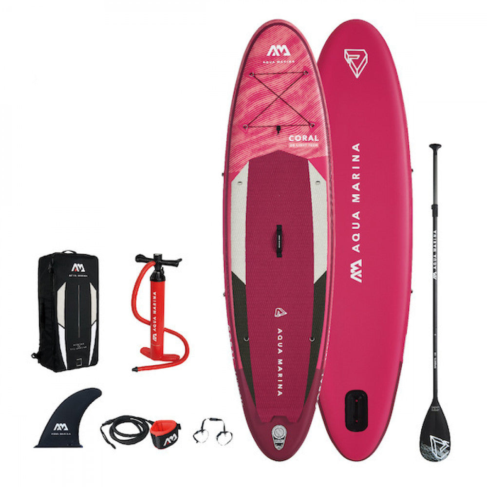 Aqua marina coral 10'2 2021 sup gonflable polyvalent (230 L) - pack complet 