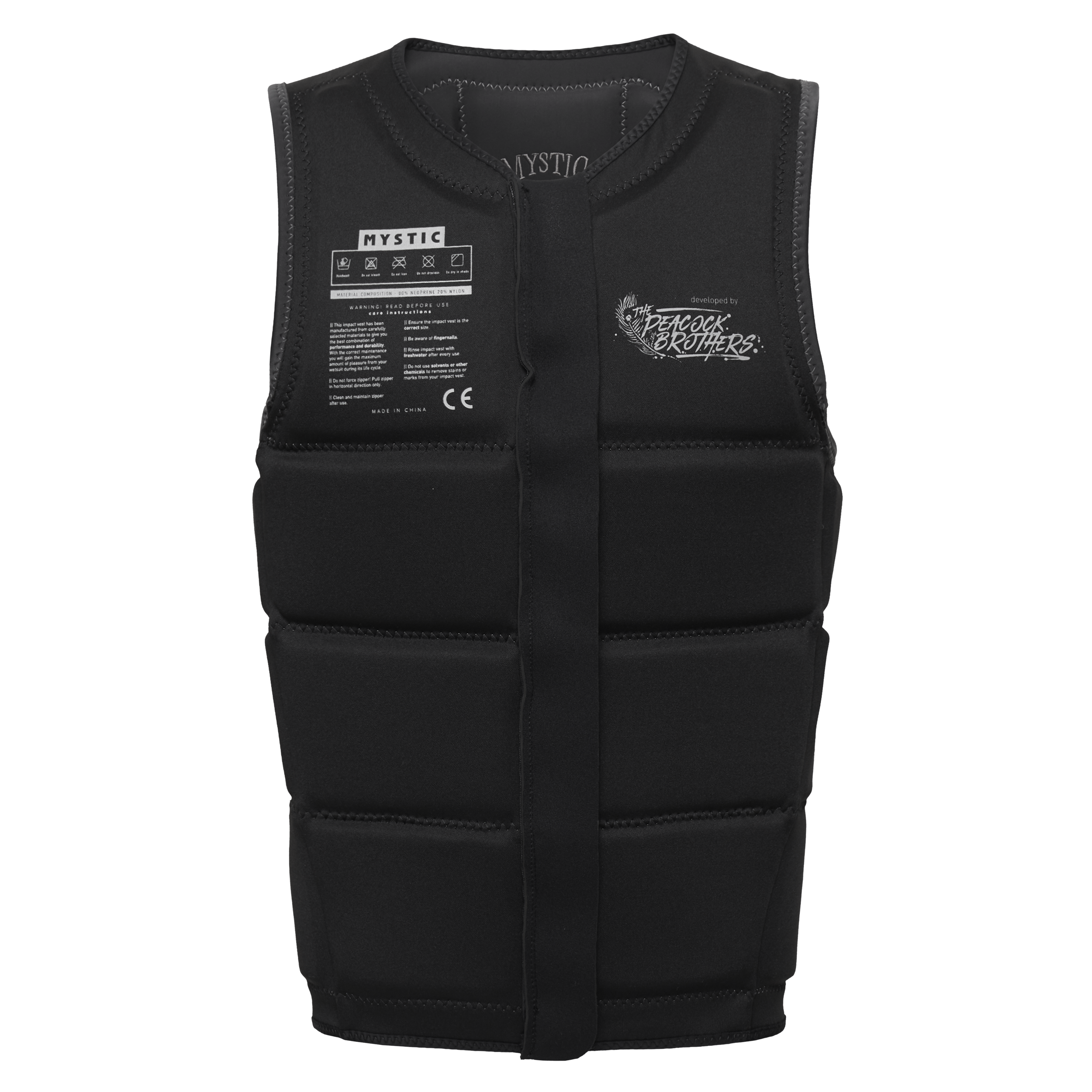 Mystic - Peacock Impact Vest Fzip Wake - Svart