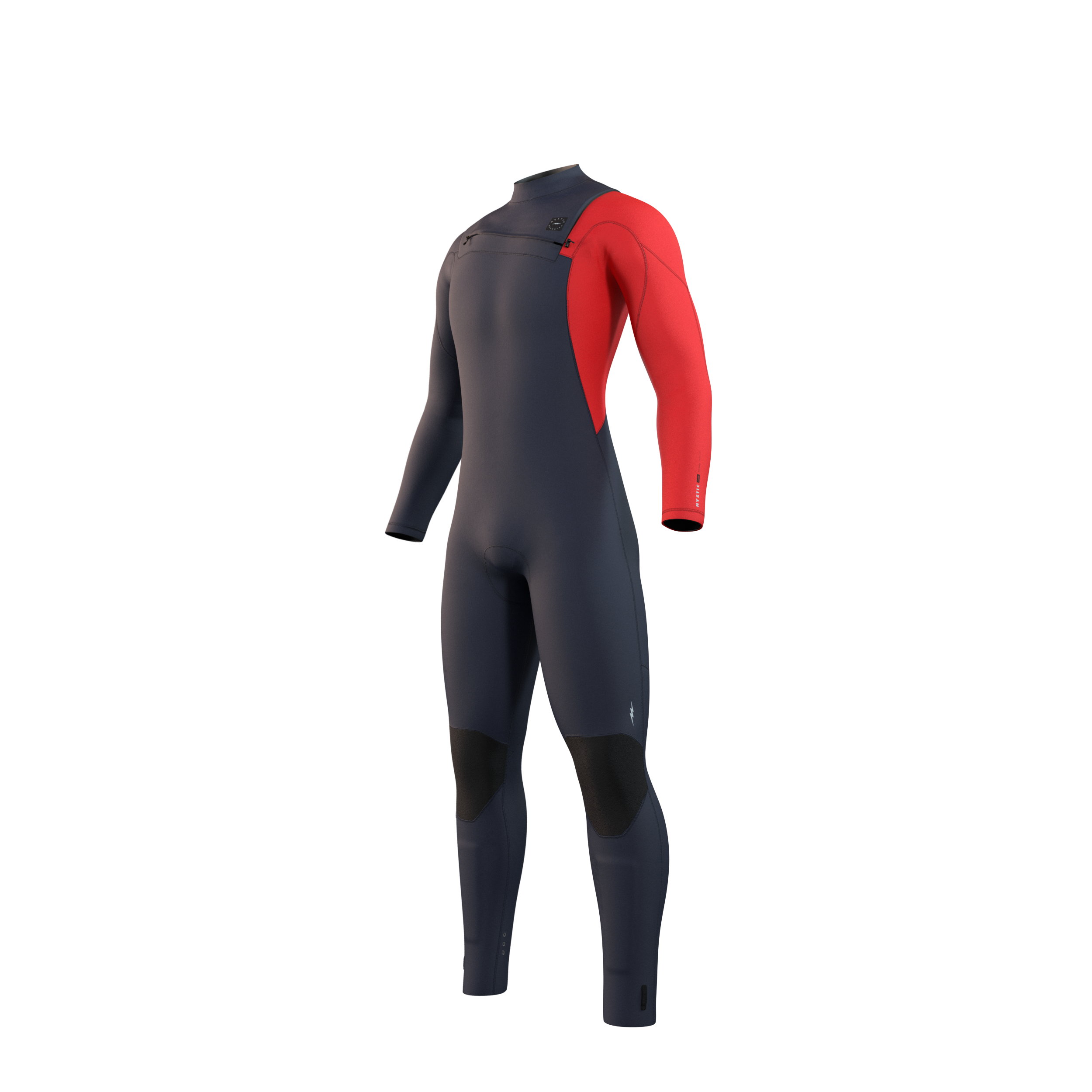 Mystic - Marshall Fullsuit 4/3mm Fzip - Marinblå/Röd