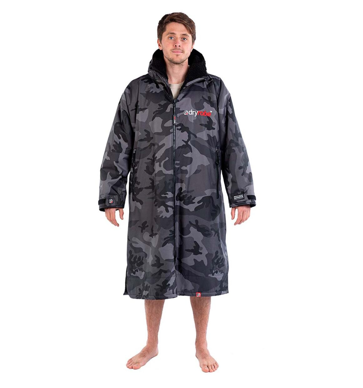 Dryrobe advance long sleeve poncho | adults | black/camo
