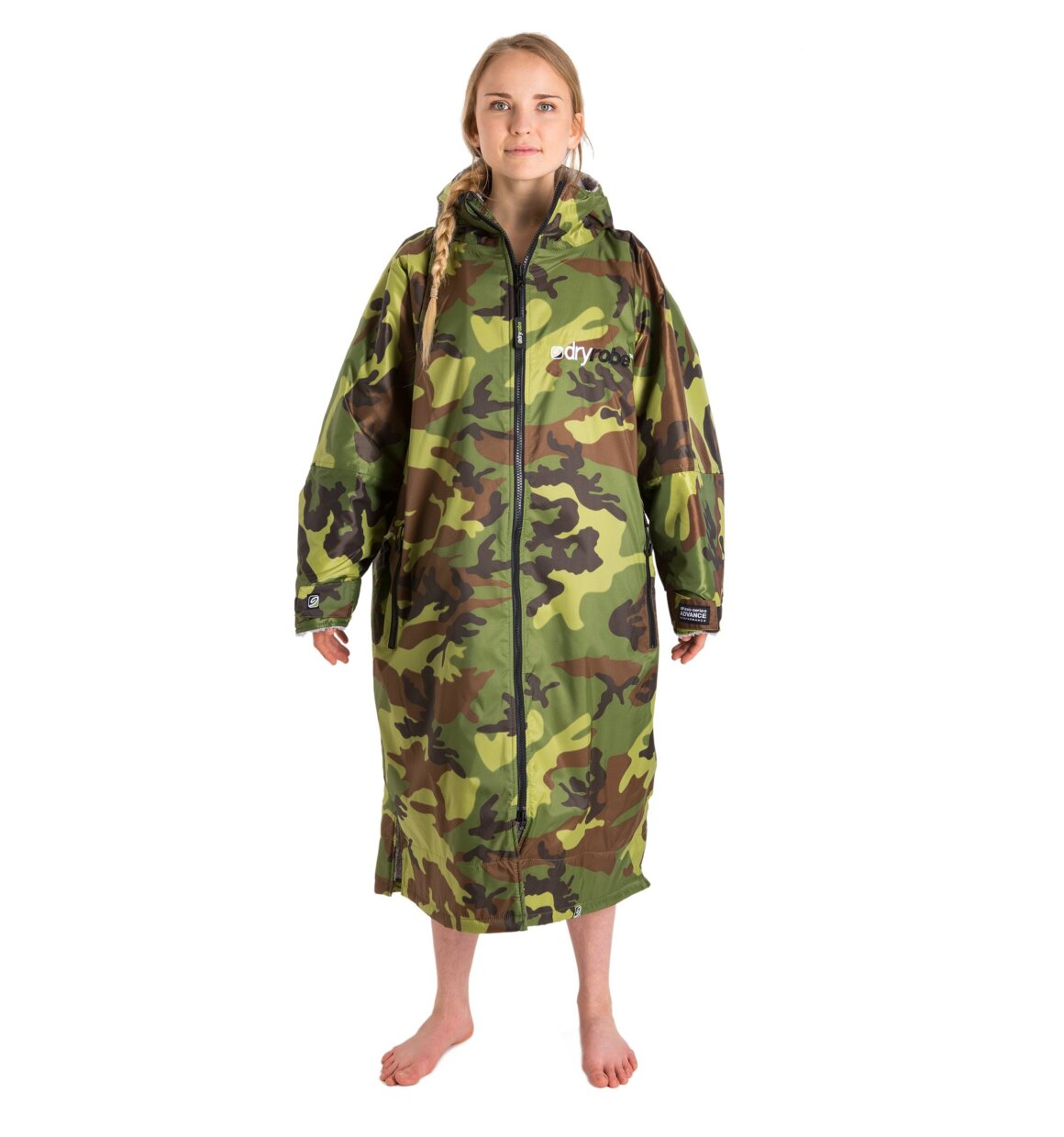 Dryrobe advance long sleeve poncho | adults | camo/grey