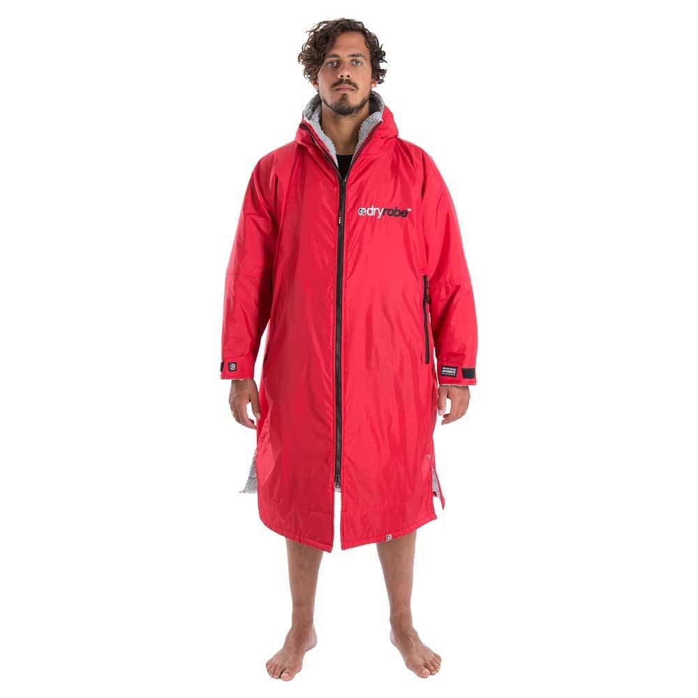 Dryrobe advance long sleeve poncho | adults | red/grey
