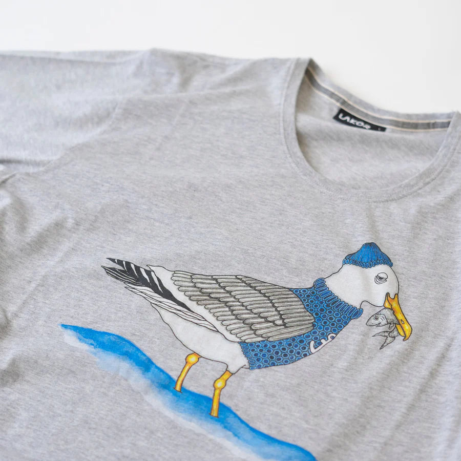 Lakor - Fishing Seagull - Light Gray Melange T-shirt