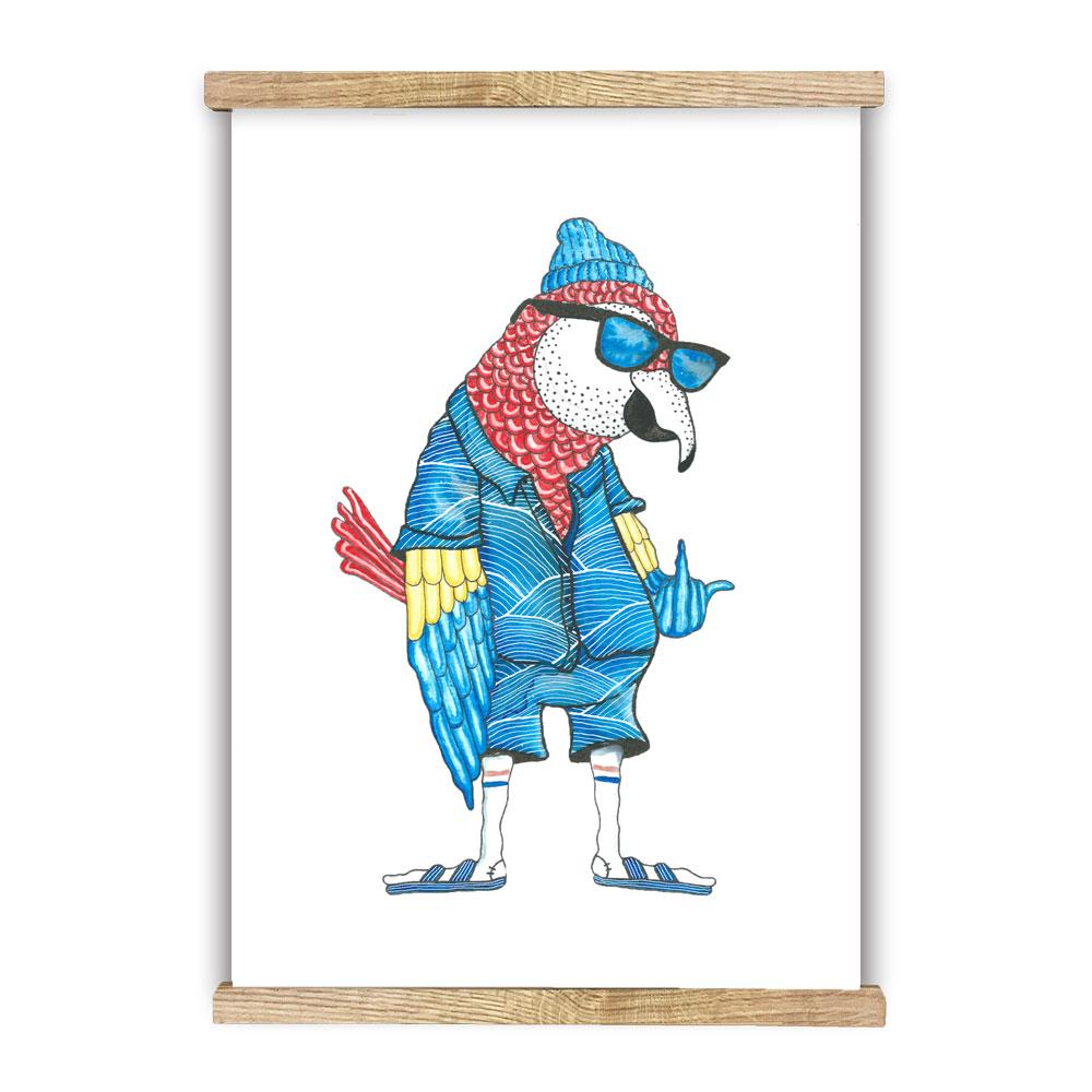 Lakor - Hipster Parrot Poster