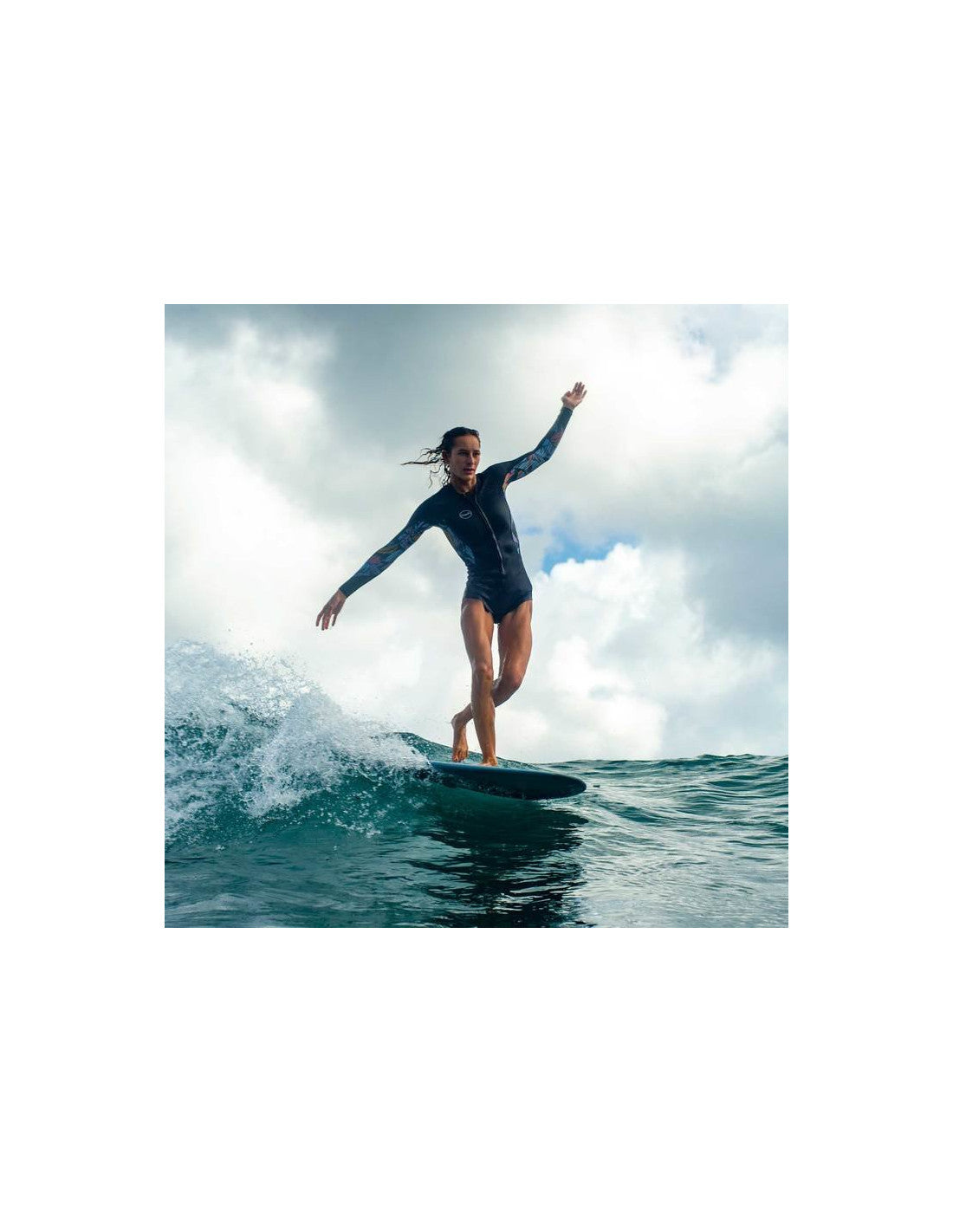 O'Neill Bahia 2/1 Front Zip L/S Short Spring Graphite/Driftblue