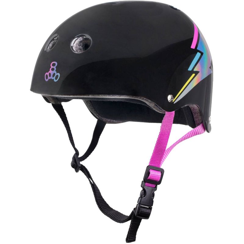 Triple Eight Certified Sweatsaver Skater Helmet (Black Hologram)